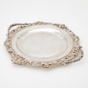 French Silver Two Handled Tray
