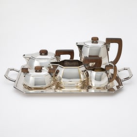 Jean E. Puiforcat Silver Tea and Coffee Service