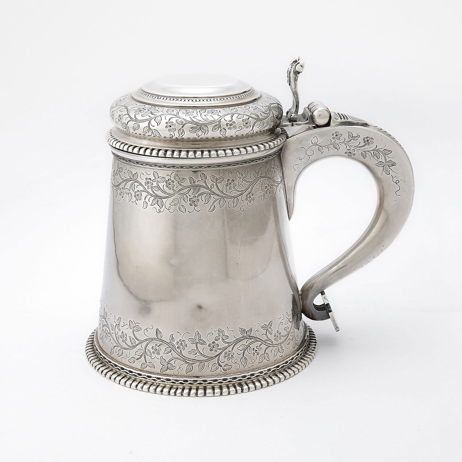 Danish Sterling Silver Covered Peg Tankard (1 of 5)
