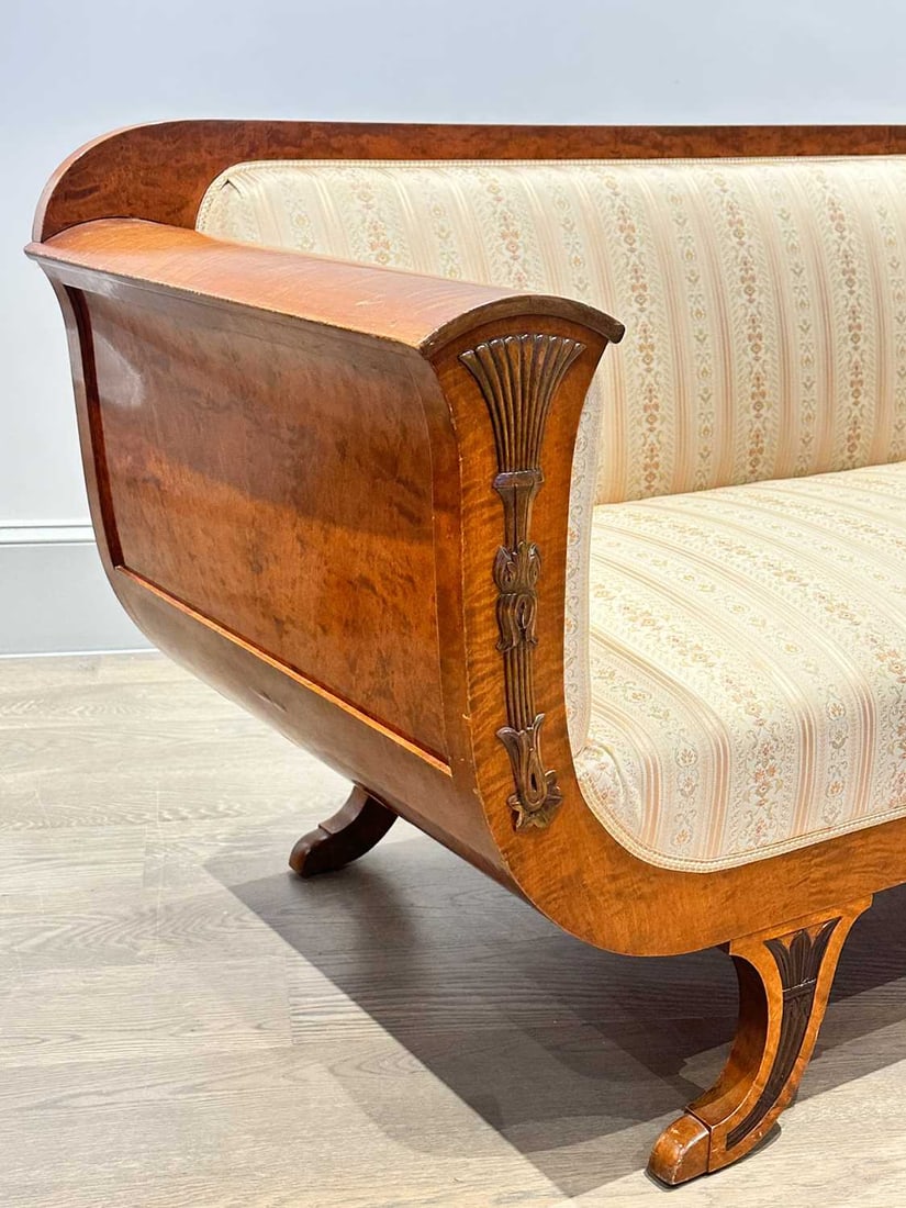 Biedermeier Maple Upholstered Sofa - 2