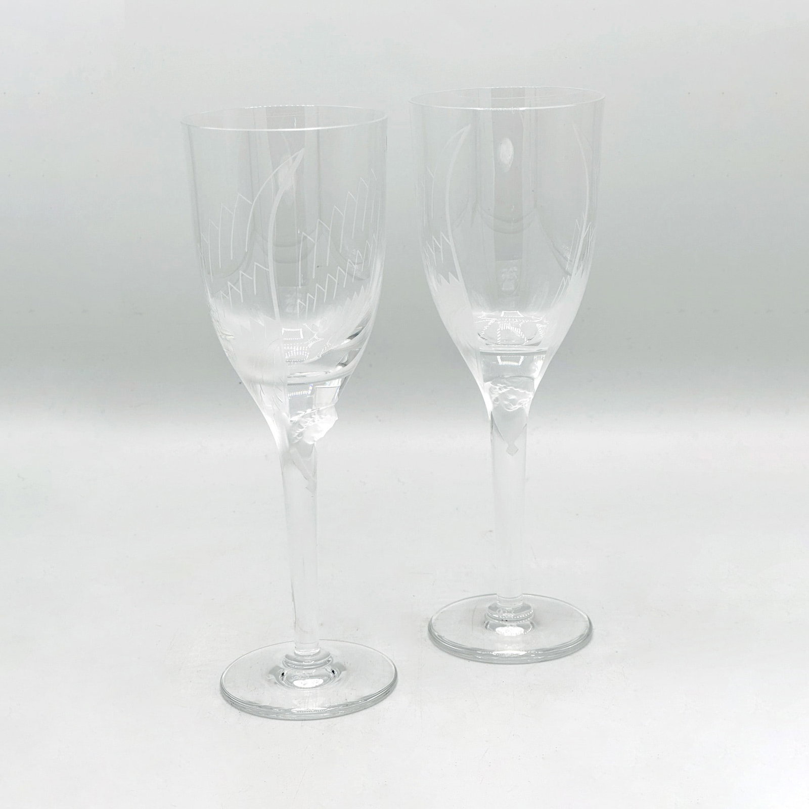 Set of Four Lalique "Angel" Pattern Champagne Flutes (1 of 2)