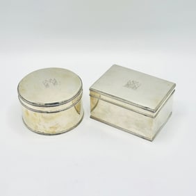 Two Dutch Silver Dresser Boxes