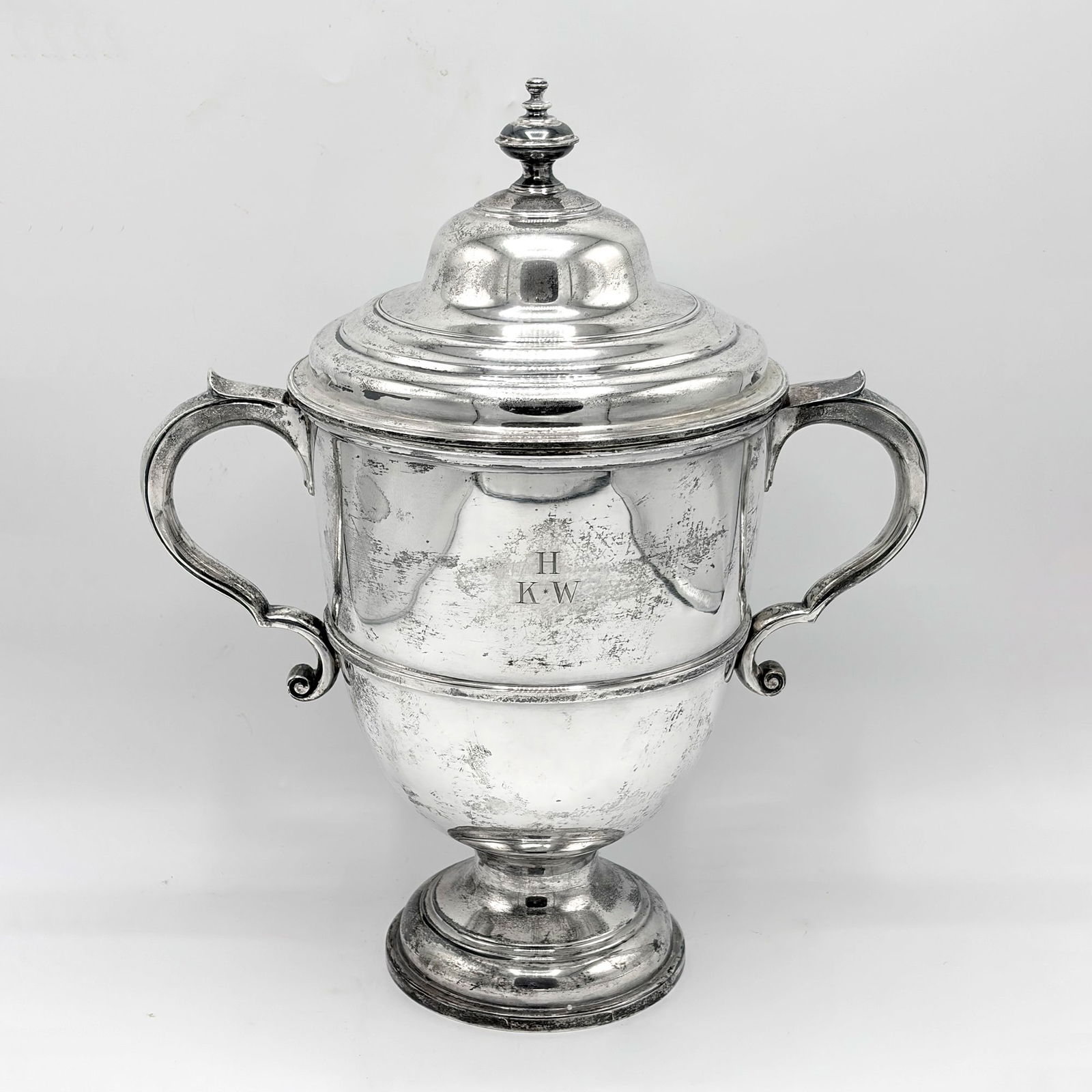 George V Sterling Silver Covered Two Handled Cup (1 of 5)