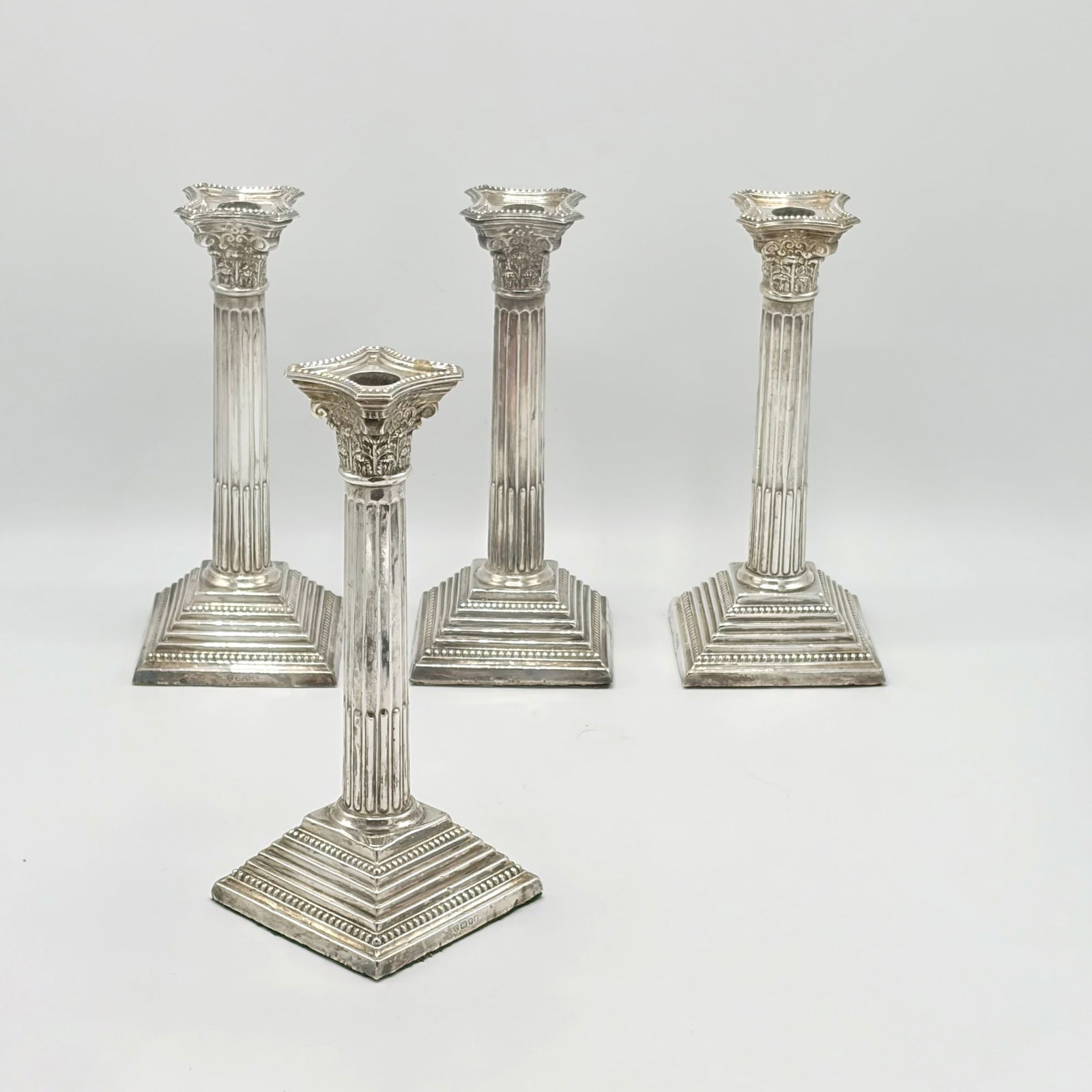 Set of Four Elizabeth II Sterling Silver Candlesticks (1 of 7)