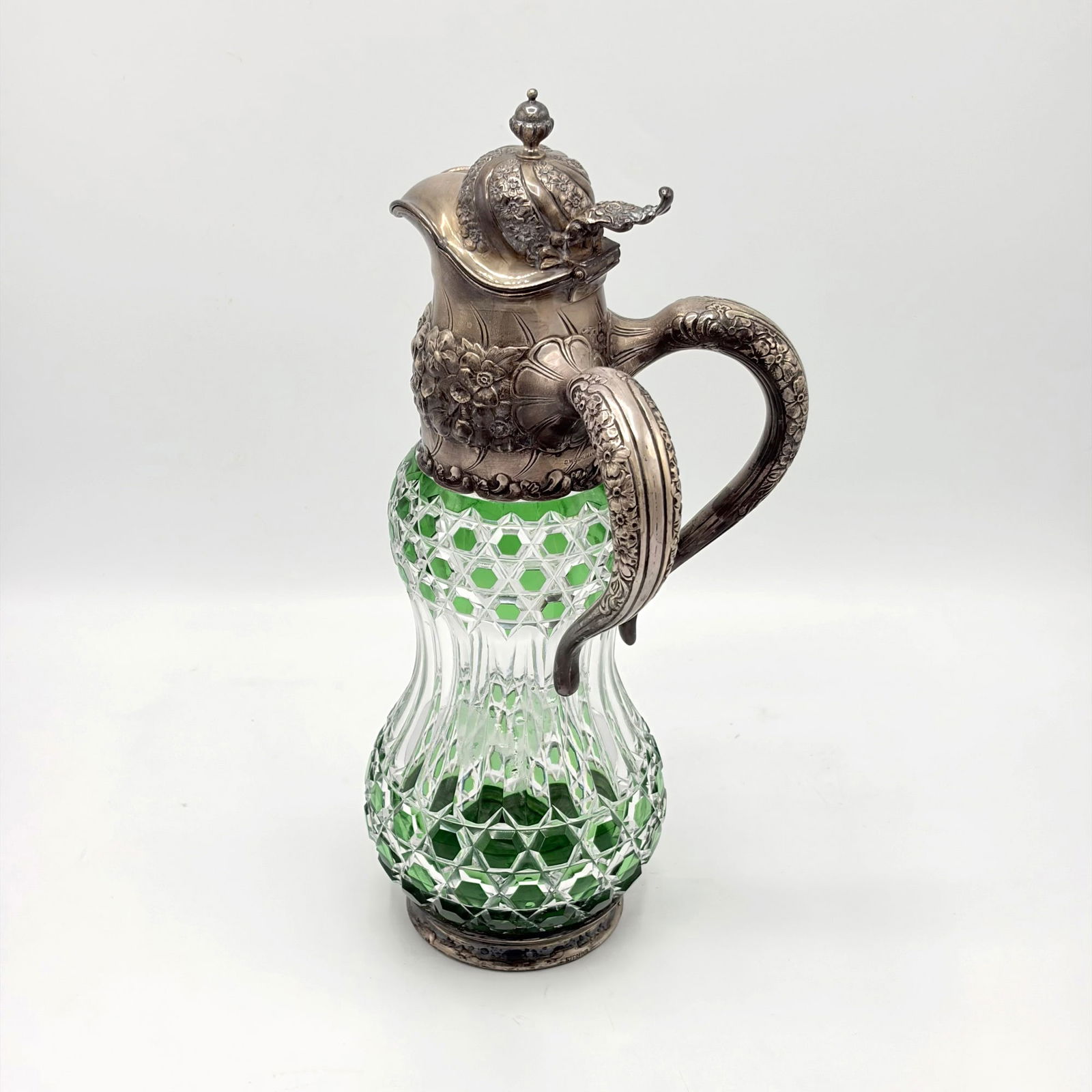 American Sterling Silver Mounted Cut Glass Claret Jug (1 of 6)