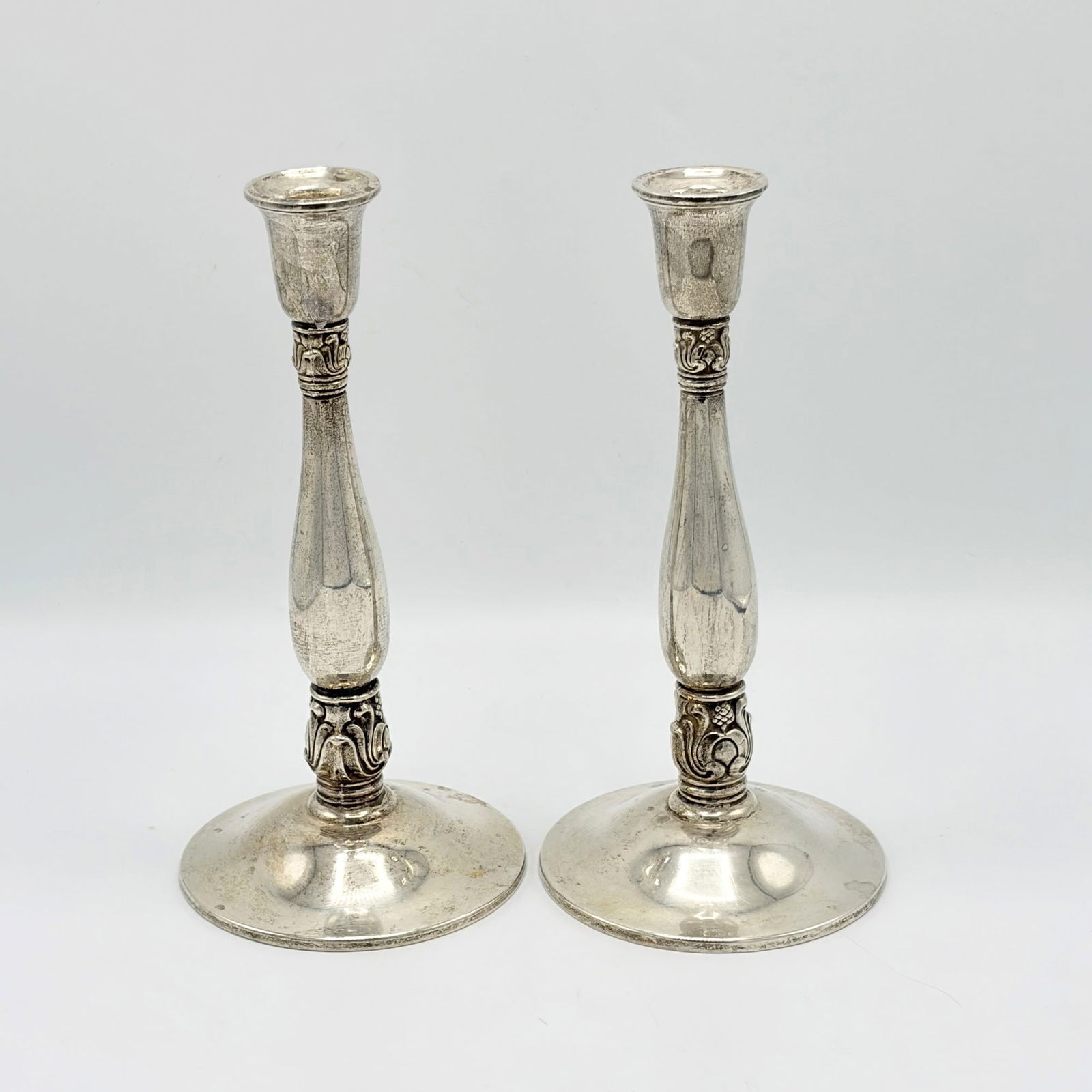 Pair of International Silver Co. Sterling Silver "Royal Danish" Pattern Candlesticks (1 of 4)