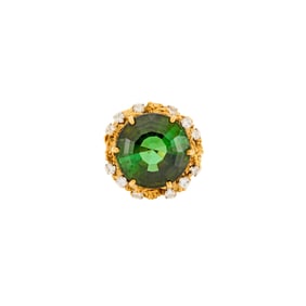 Gold, Tourmaline and Diamond Ring