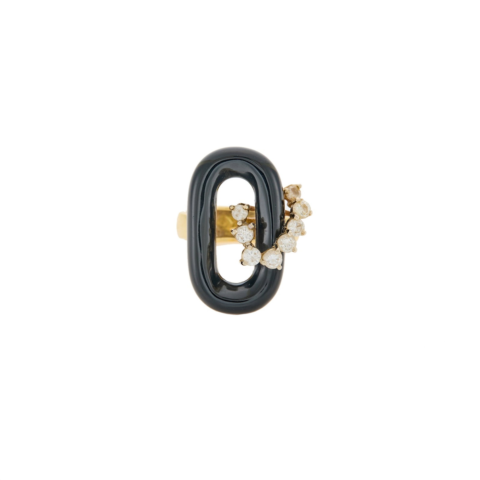 Gold, Black Onyx and Diamond Ring (1 of 1)