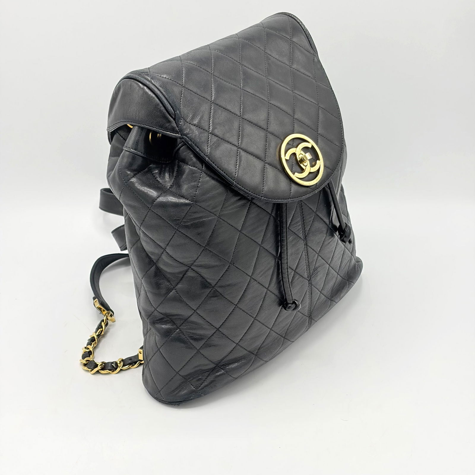 Chanel Black Lambskin Quilted Backpack (1 of 8)