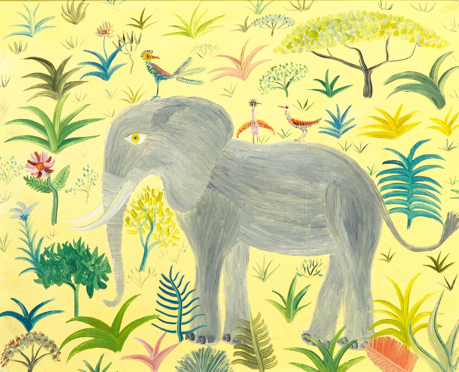 Henri Hecht Maik: French, 1922-1993 Baby Elephant Oil on canvas 8 3/4 x 10 5/8 inches (22.2 x 27 cm) Provenance: Findlay Galleries (Framed 16 3/8 x 18 1/4 inches) Could use a light cleaning; no apparent restoration.