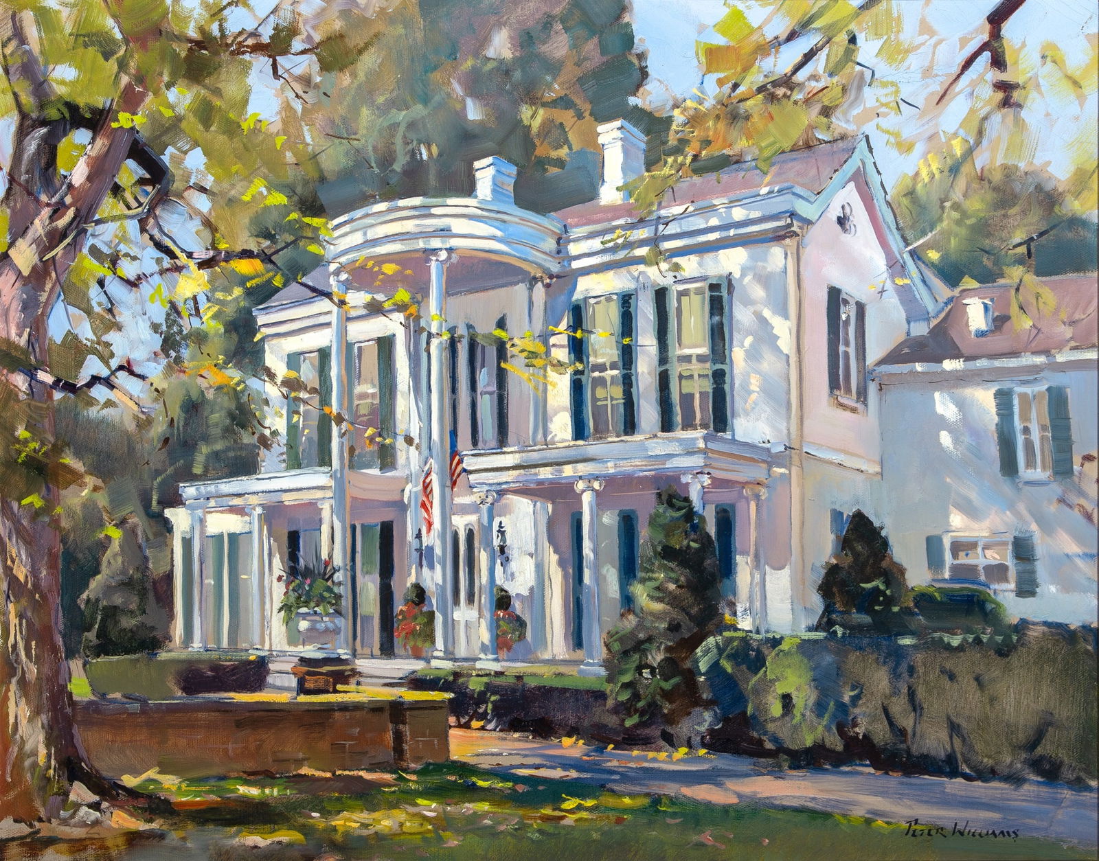 Peter Williams: New Zealander, 1934-2018Whitney House Facade, Lexington, KYSigned Peter Williams (lr)Oil on canvas24 x 29 7/8 inches (61 x 75.9 cm) (Framed 31 3/4 x 37 3/4 inches) In overall g