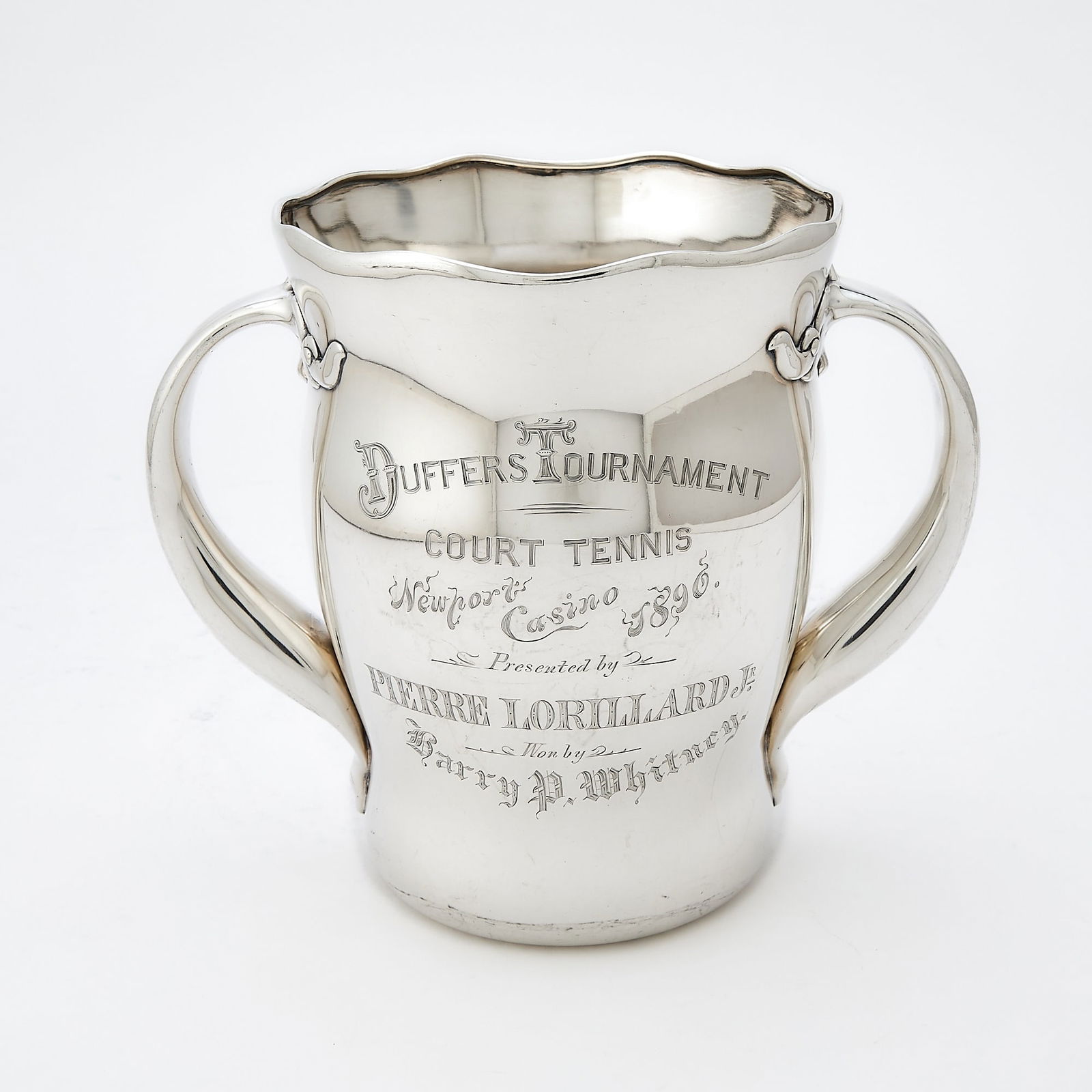 American Sterling Silver Two-Handled Tennis Trophy, engraved for H.P. Whitney (1 of 5)
