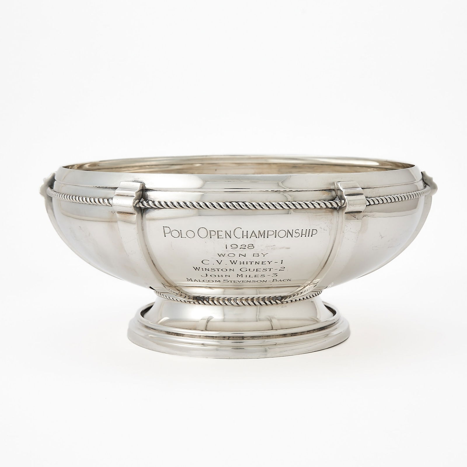 Cartier American Sterling Silver Polo Trophy Bowl, Presented to C.V. Whitney (1 of 6)