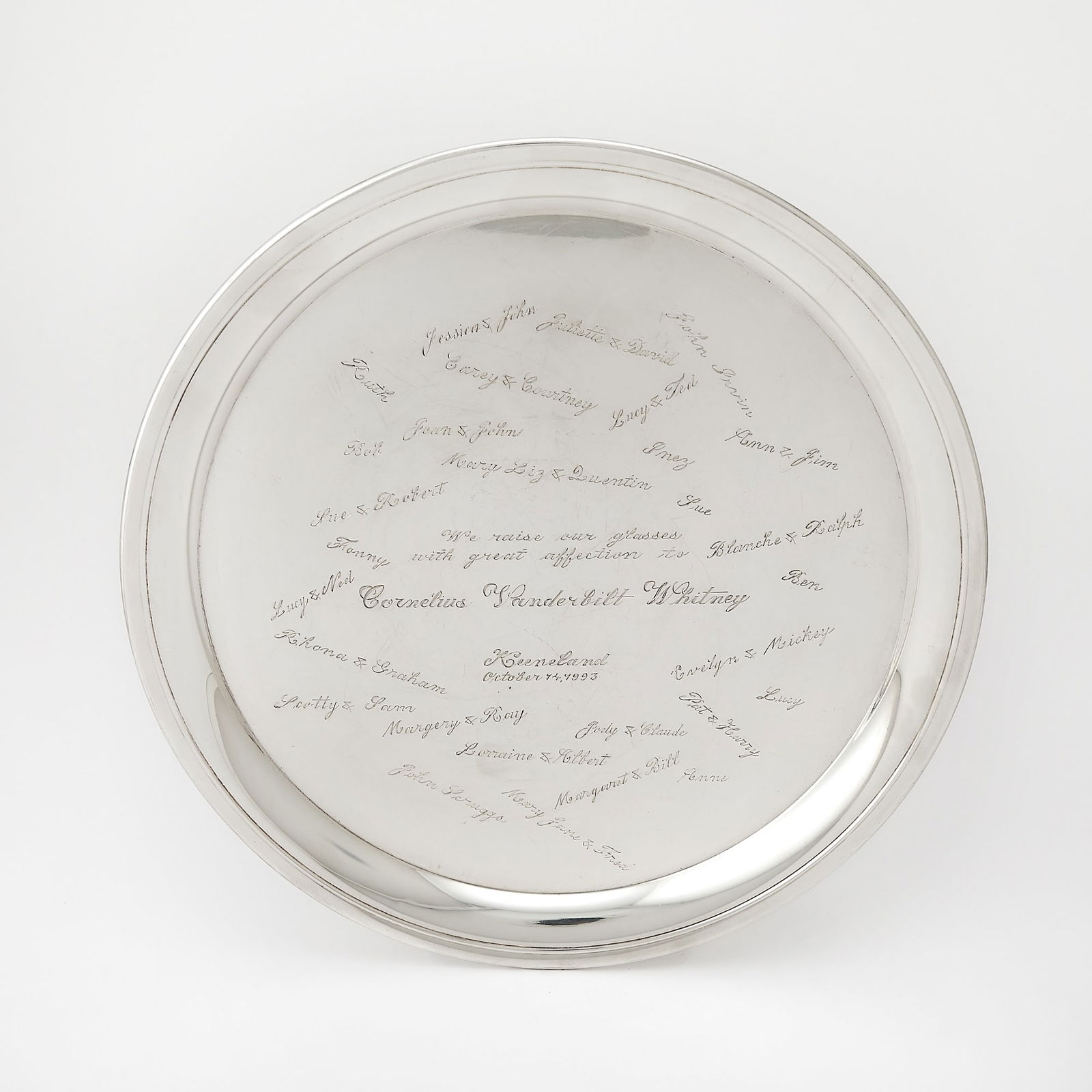 American Sterling Silver Salver Presented to C.V. Whitney (1 of 3)