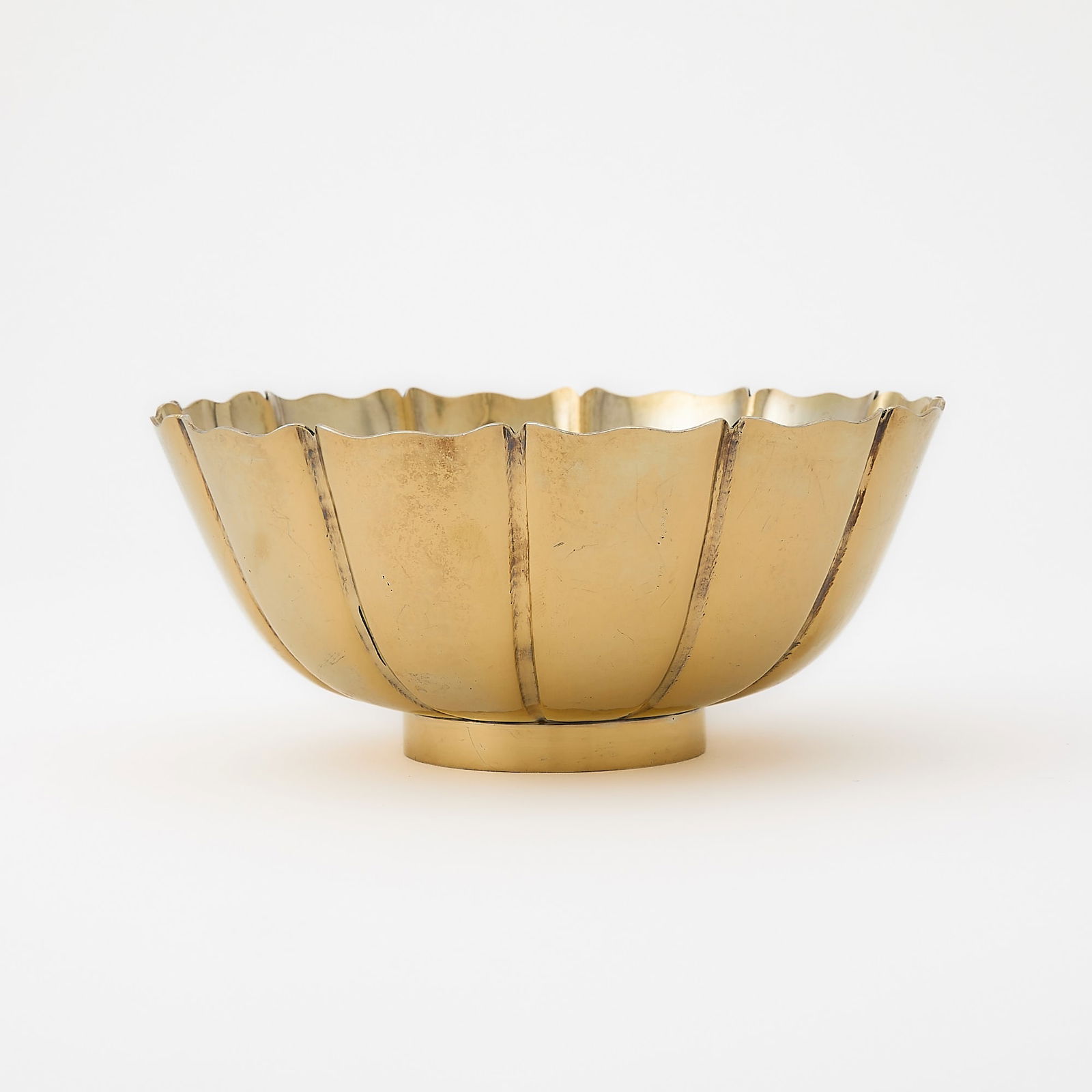 Elizabeth II Sterling Silver-Gilt Bowl with Initial and Coronet of Princess Margaret: Asprey, London, 1992 Fluted circular, engraved with initial M below a Royal Princess' coronet, for H.R.H. The Princess Margaret, Countess of Snowdon, marked on rim. Diameter 6 1/4