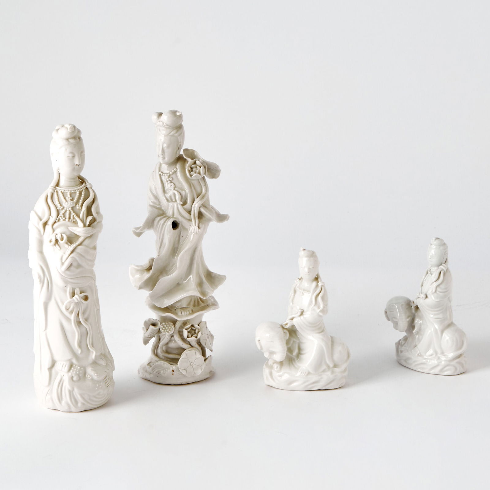 Four Chinese Blanc de Chine Porcelain Figures (1 of 5)
