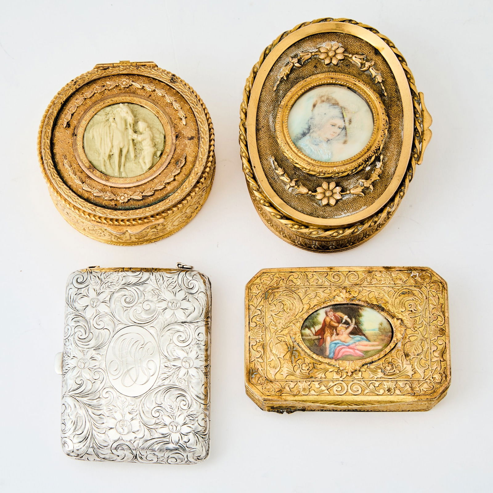 Group of Three French Gilt-Metal Trinket Boxes (1 of 5)
