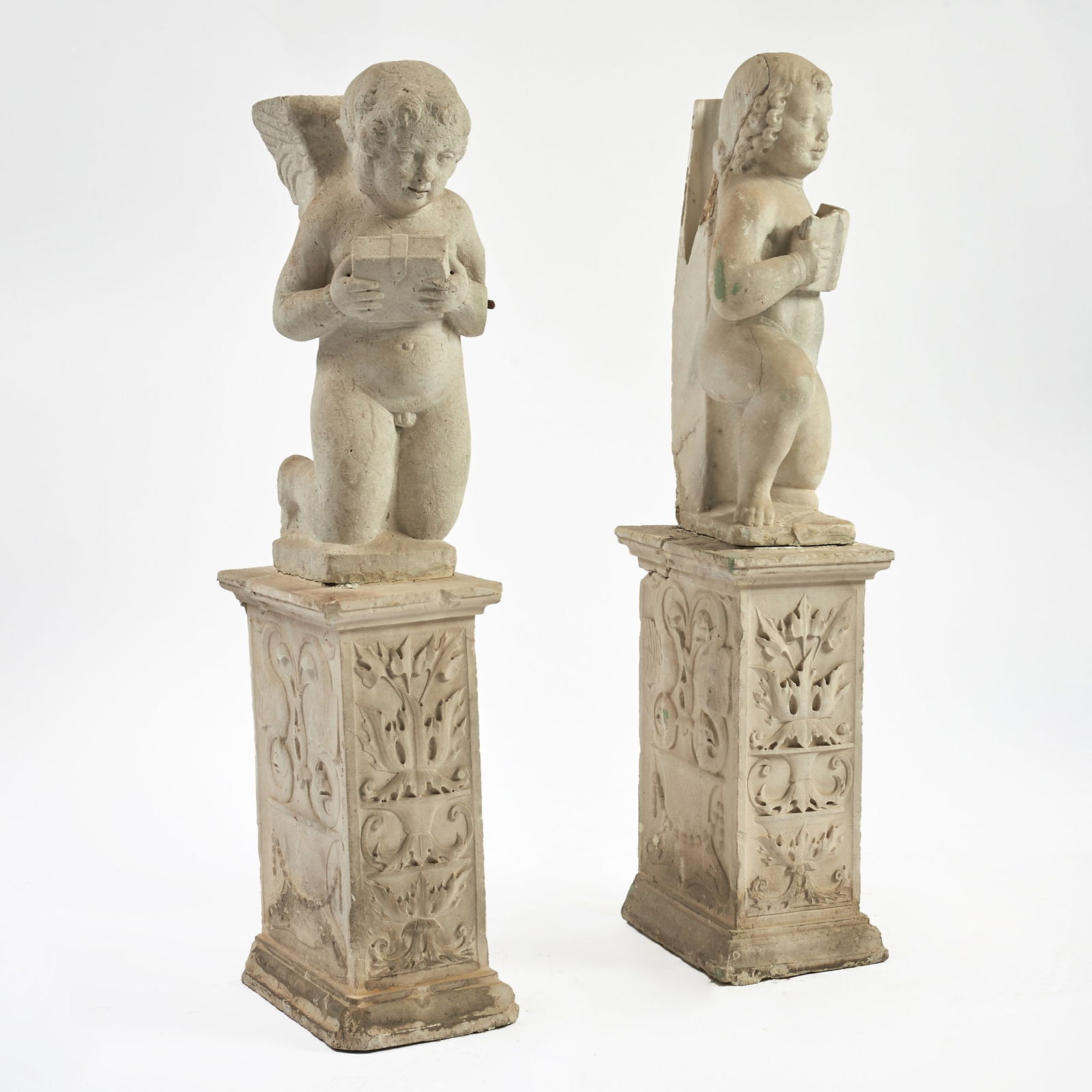 Pair of Cast Stone Figures of Cupids (1 of 5)