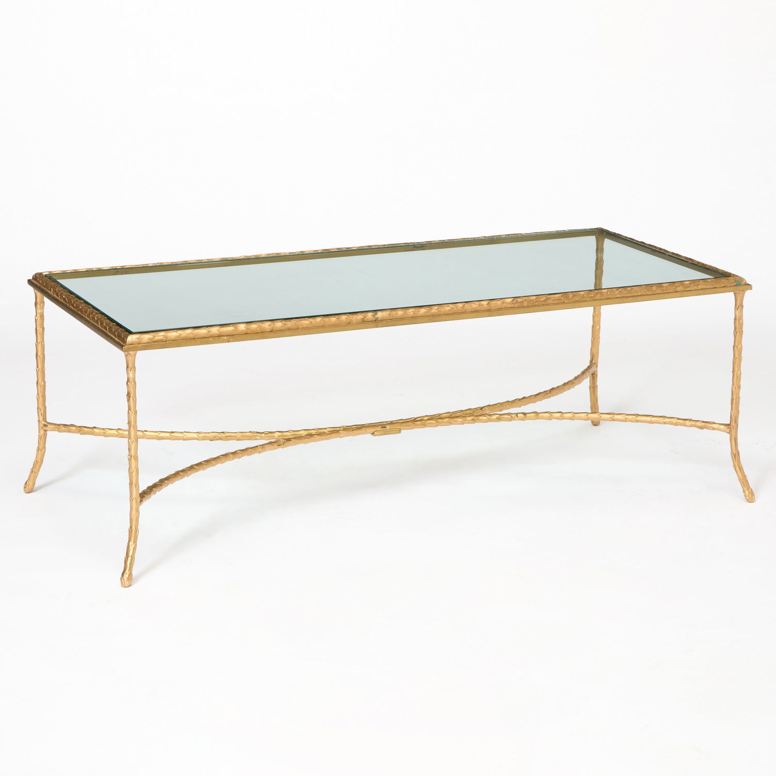 Baguès Style Gilt Metal and Glass Top Low Table (1 of 5)