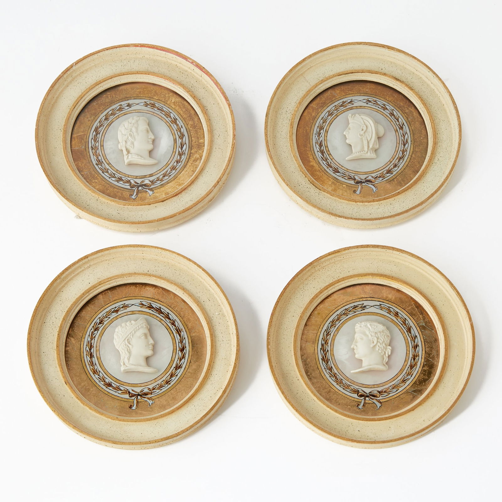 Set of Four Framed Composition Cameo Busts of Roman Emperors (1 of 2)