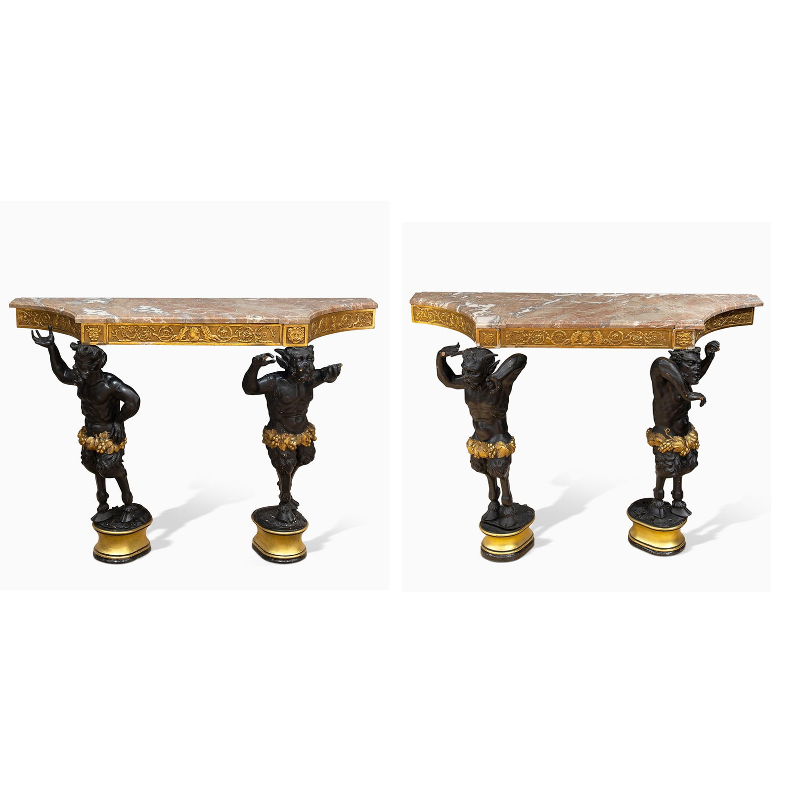 Pair of Neoclassical Style Marble-Top Console D'Appliques (1 of 13)