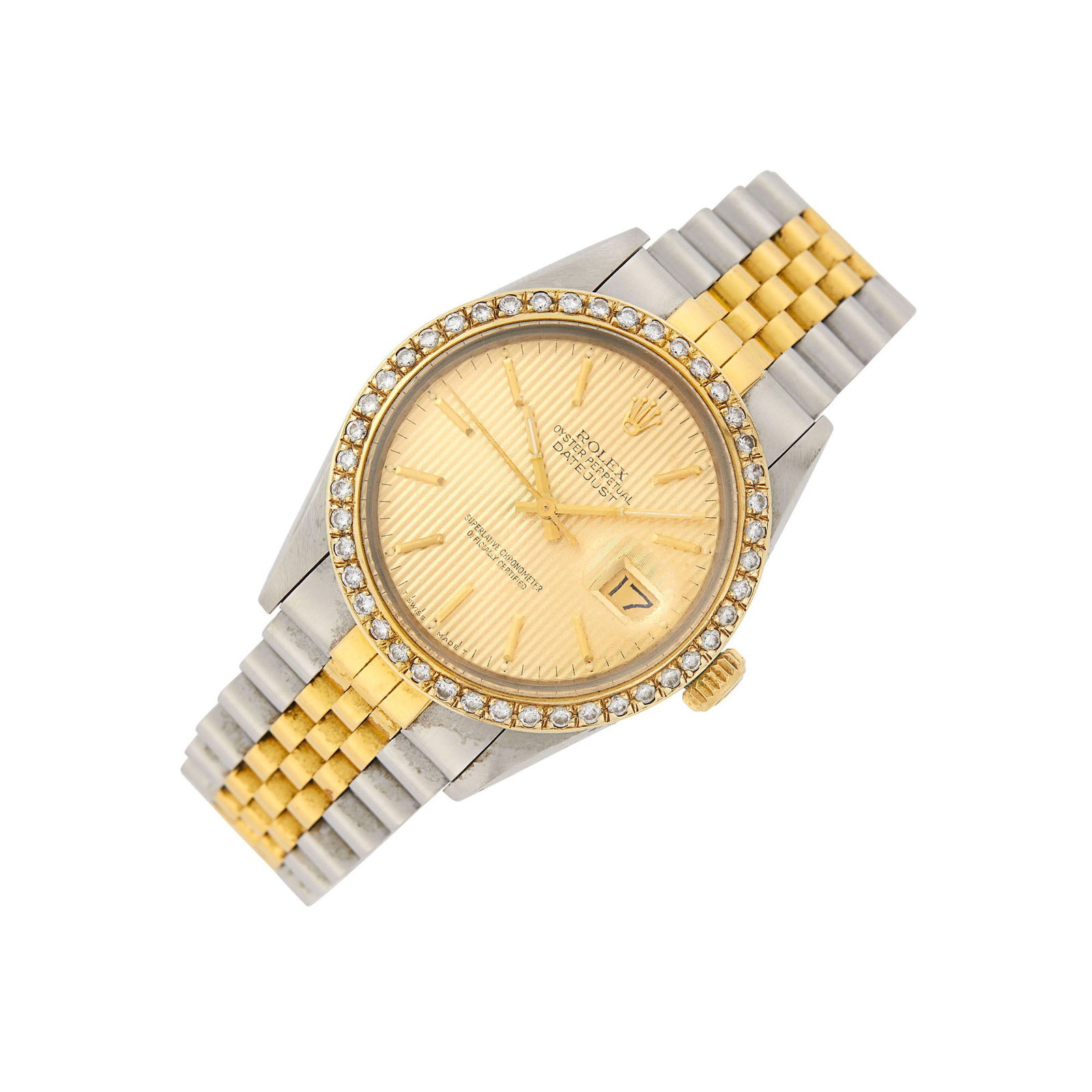 Rolex Gentleman's Stainless Steel, Gold and Diamond 'Datejust' Wristwatch, Ref. 16013 (1 of 3)