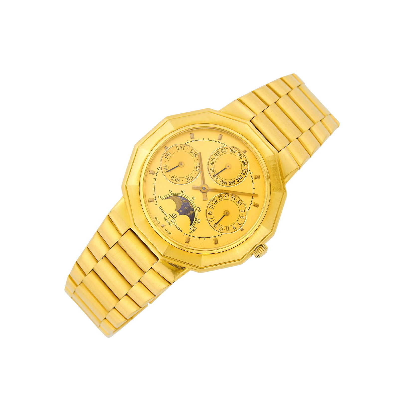 Baume & Mercier Gentleman's Gold 'Riviera' Chronograph Calendar with Moonphase Wristwatch, Ref. (1 of 1)