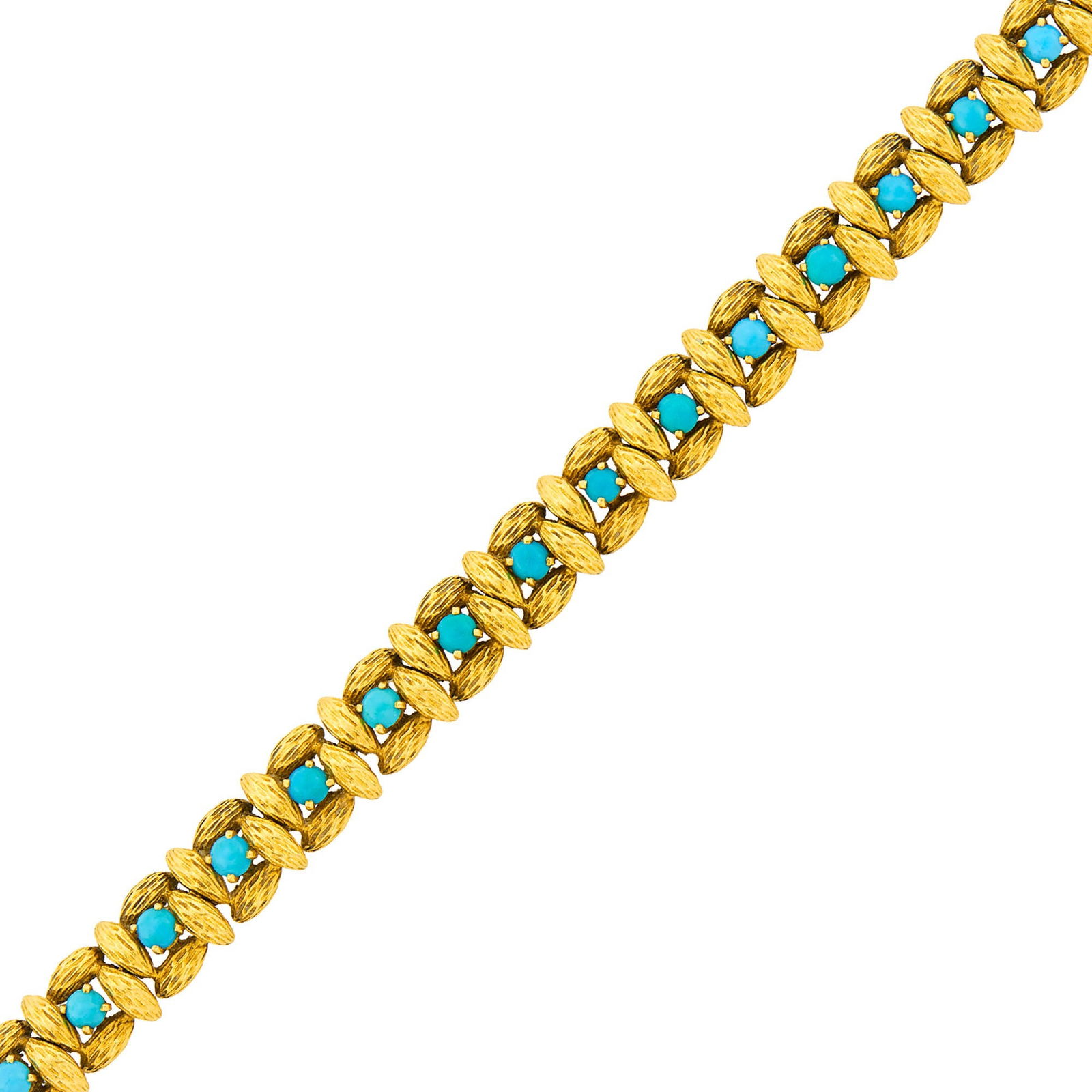 Mauboussin Gold and Turquoise Bracelet, France (1 of 2)