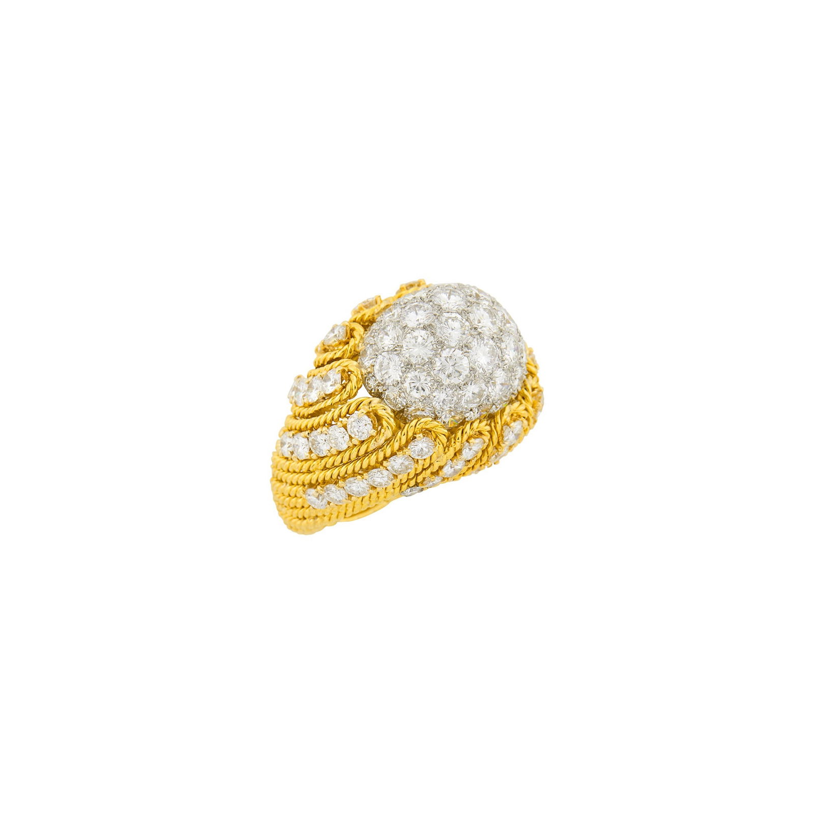 Gold, Platinum and Diamond Dome Ring (1 of 2)