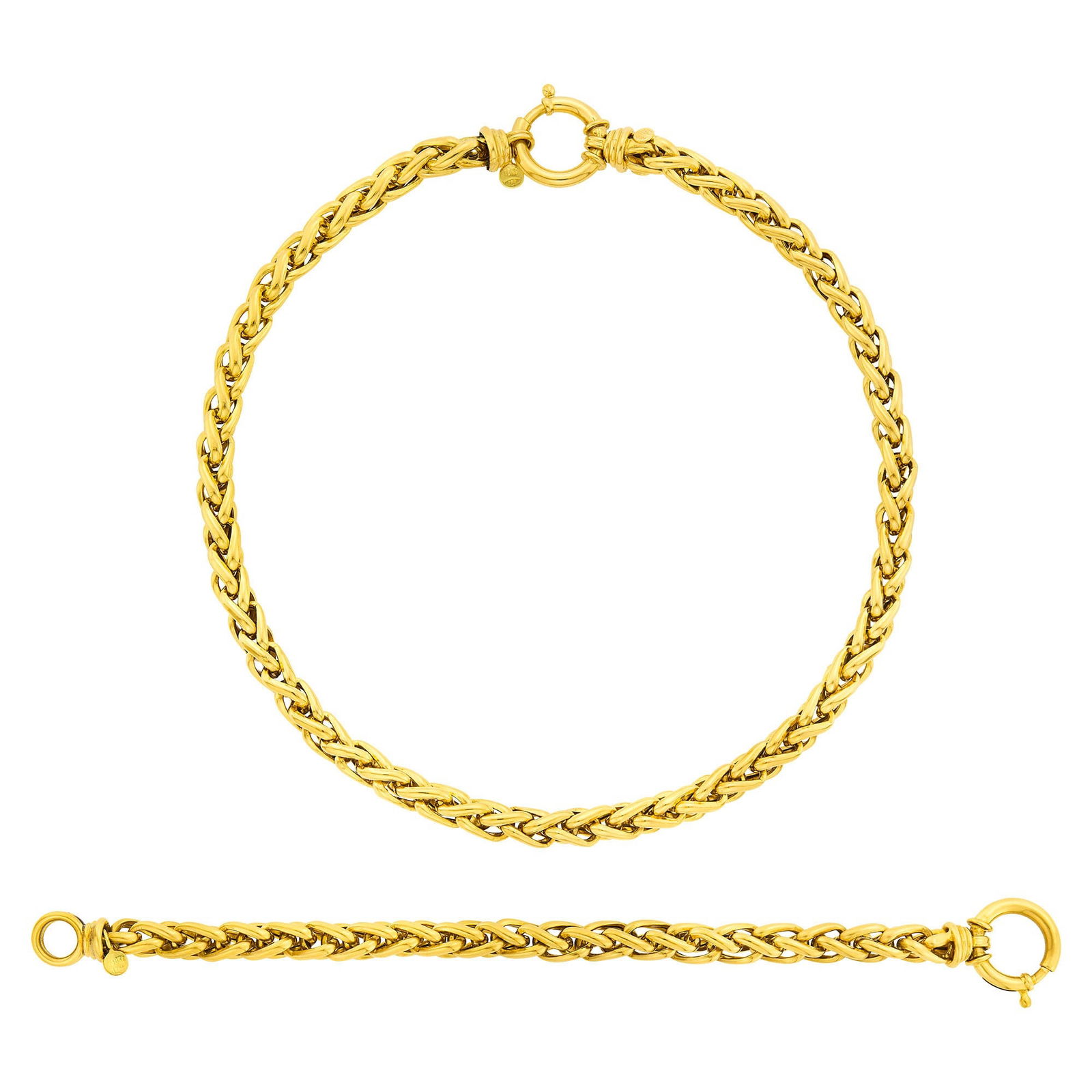 Braided Gold Necklace and Bracelet (1 of 1)