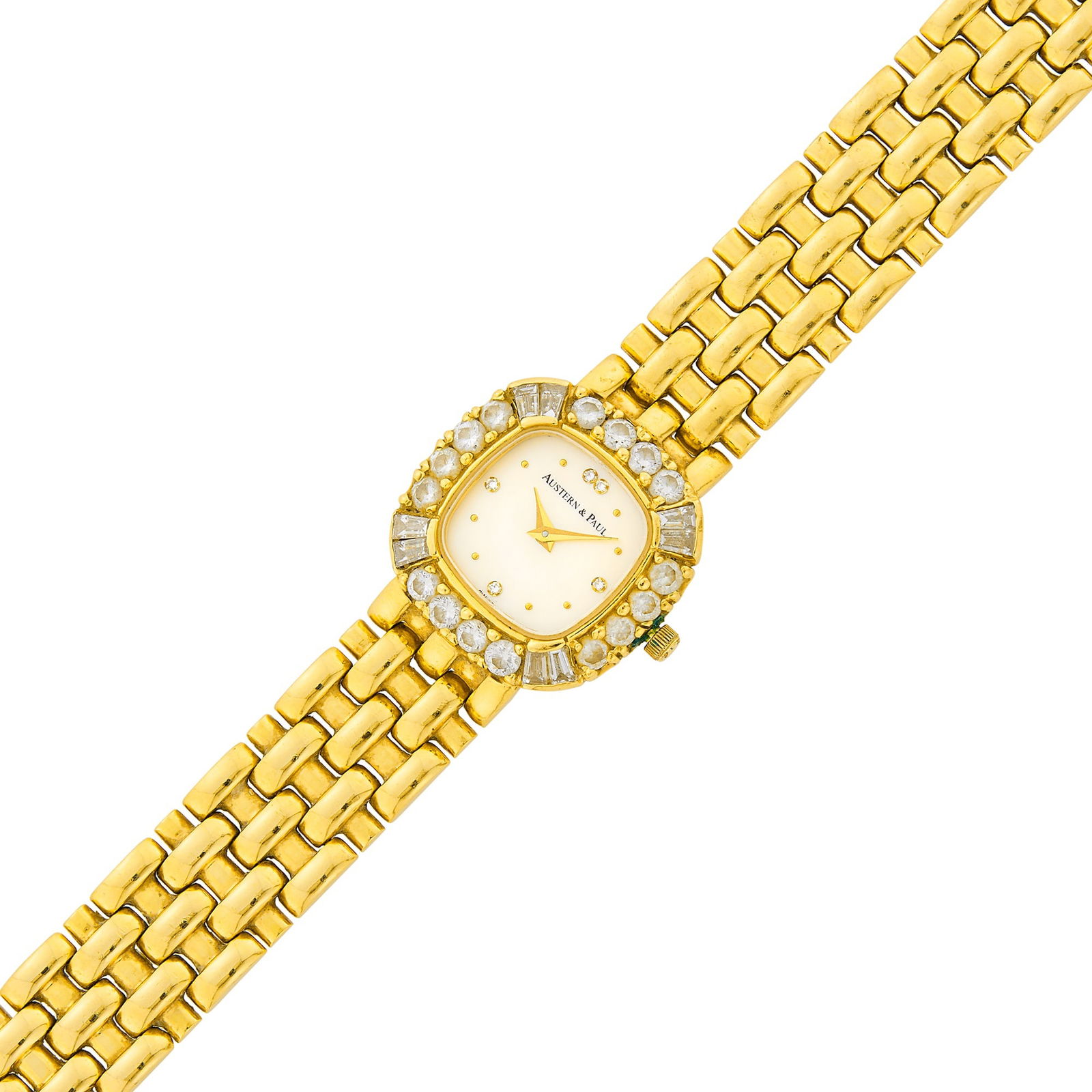 Gold, Mother-of-Pearl and Diamond Wristwatch (1 of 2)