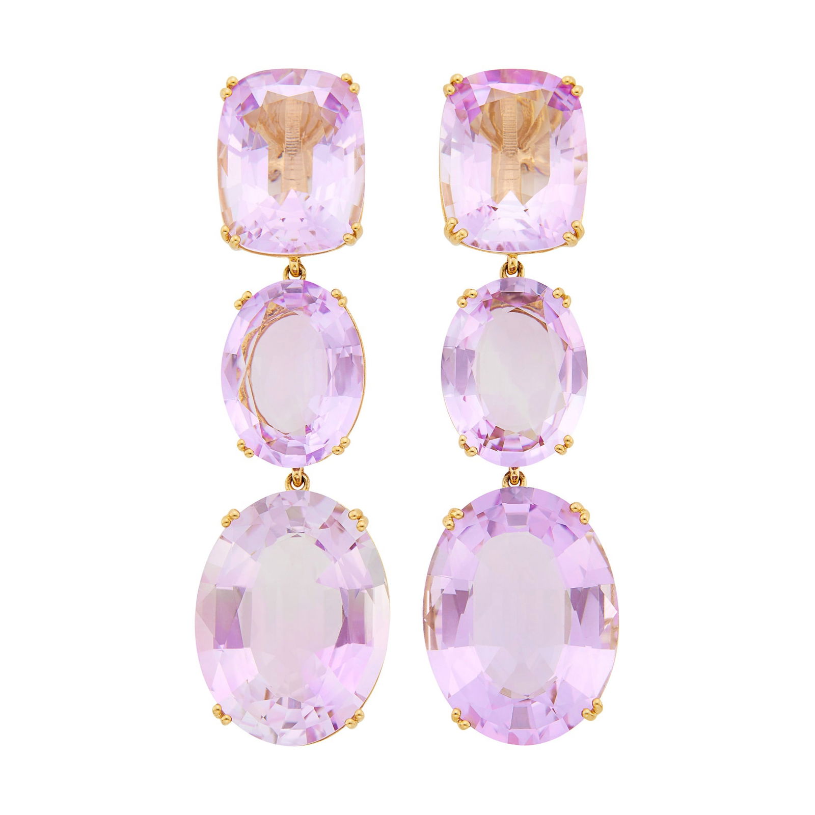 Pair of Gold and Amethyst Pendant-Earclips (1 of 1)