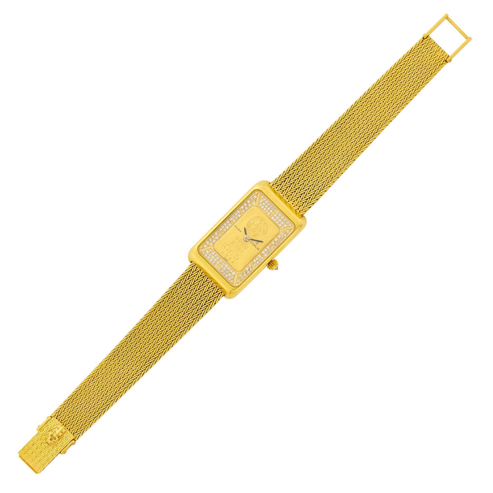 Corum Gold, Gr.5 Union Bank of Switzerland and Diamond Mesh Wristwatch, Ref. 42465 (1 of 2)
