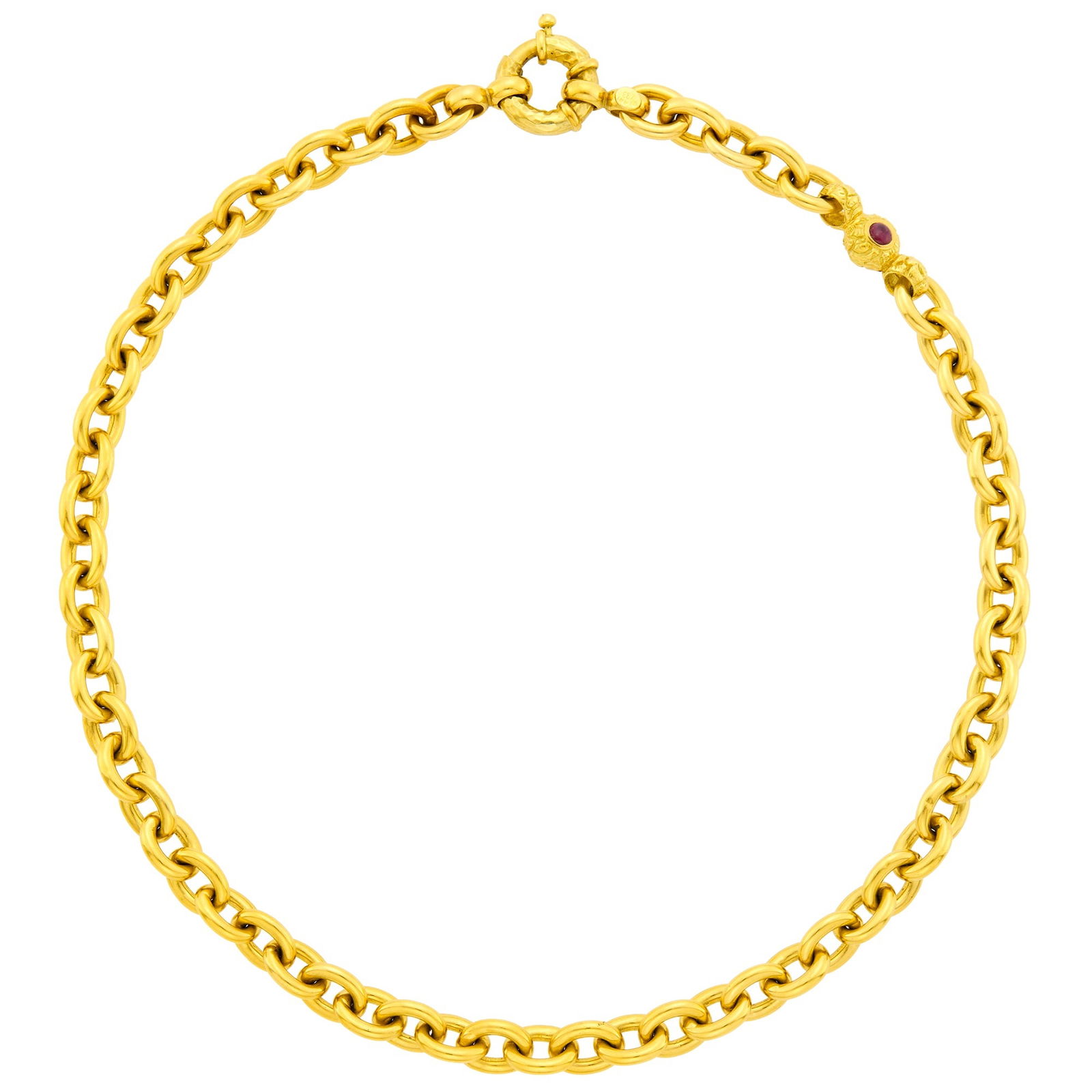 Gold, Ruby and Sapphire Link Necklace (1 of 1)