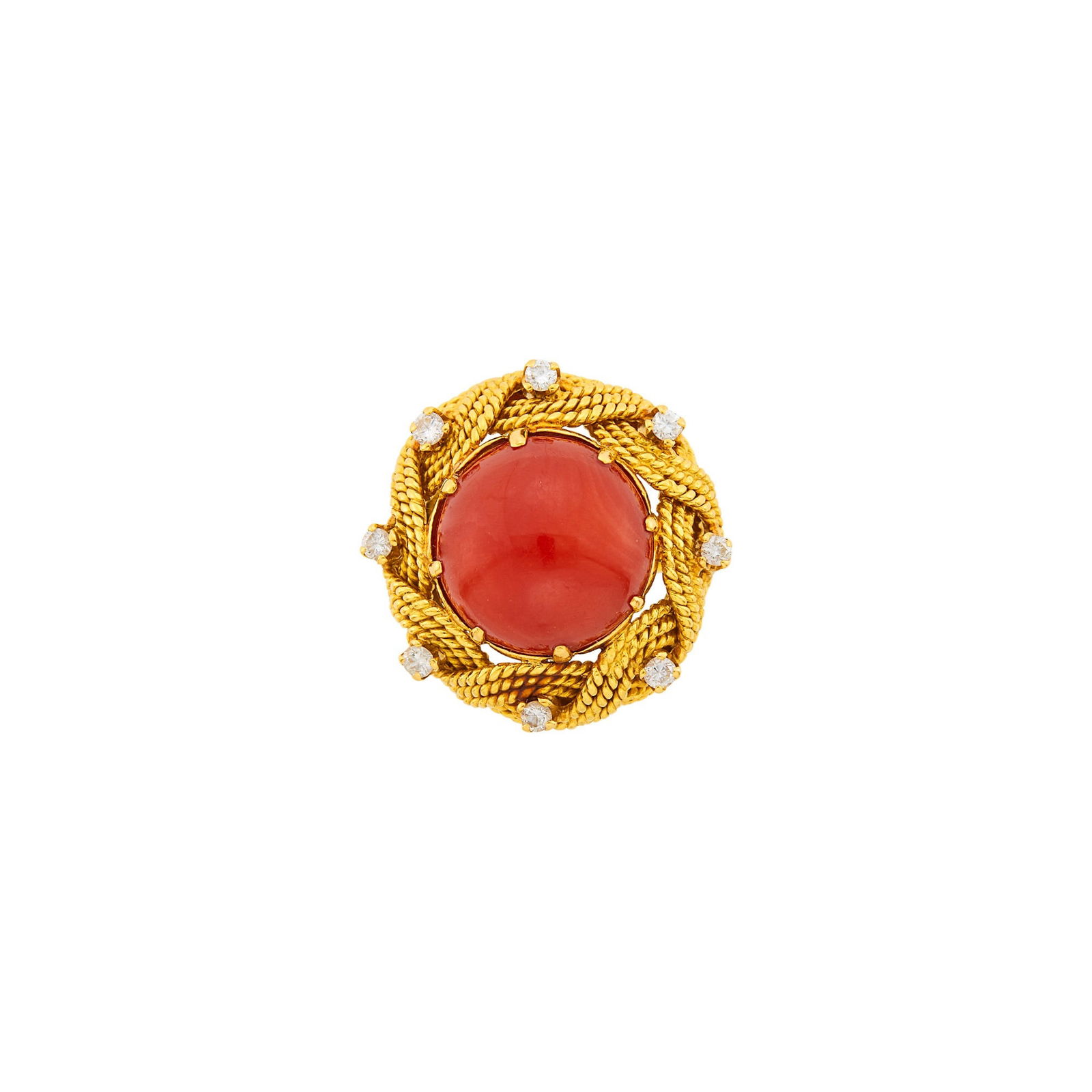 Nardi Gold, Oxblood Coral and Diamond Ring (1 of 2)