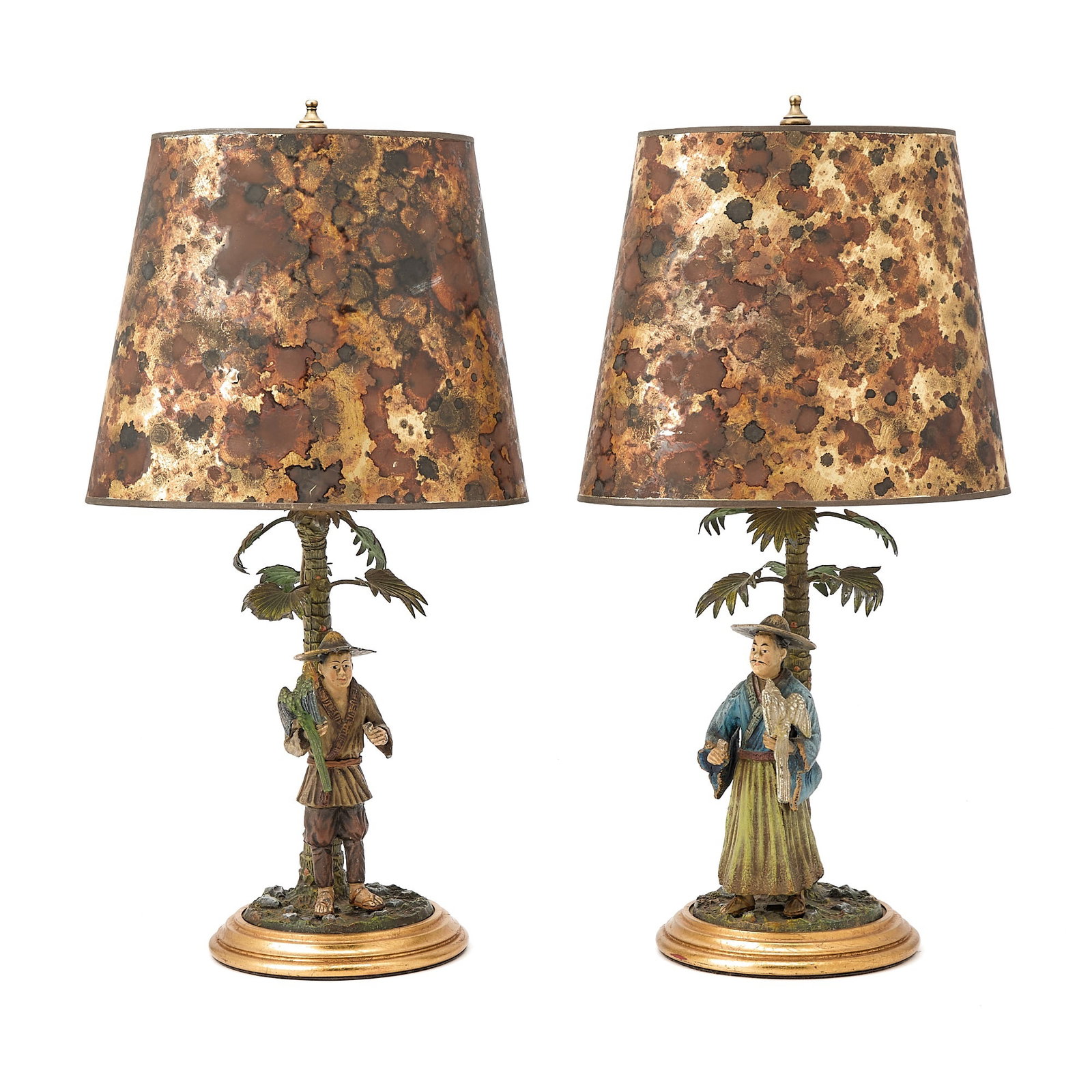 Pair of Cold Painted Metal Figural Lamps (1 of 6)