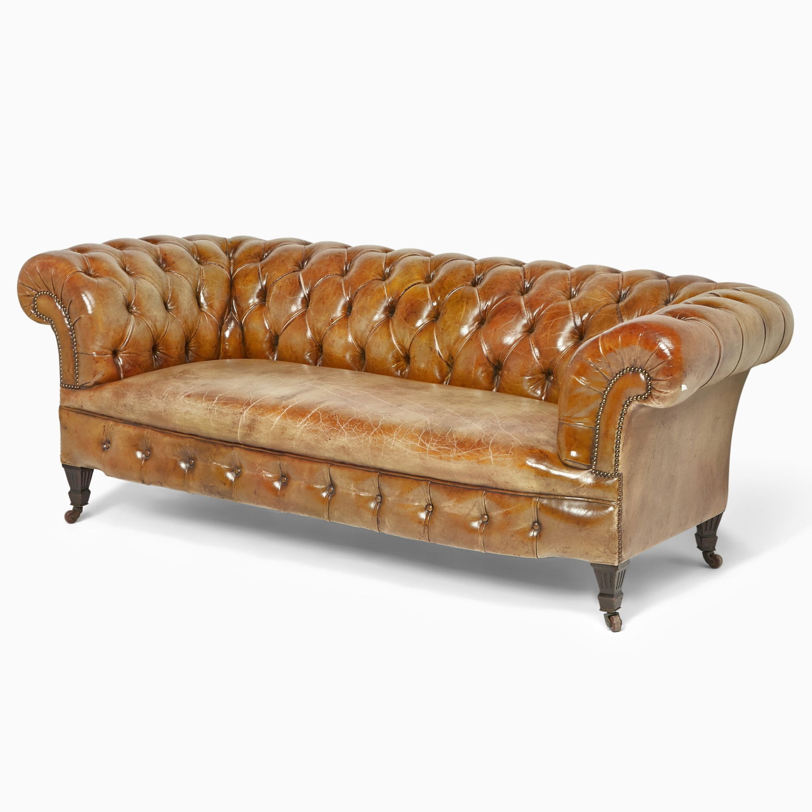 English Faux Leather Chesterfield Sofa (1 of 3)