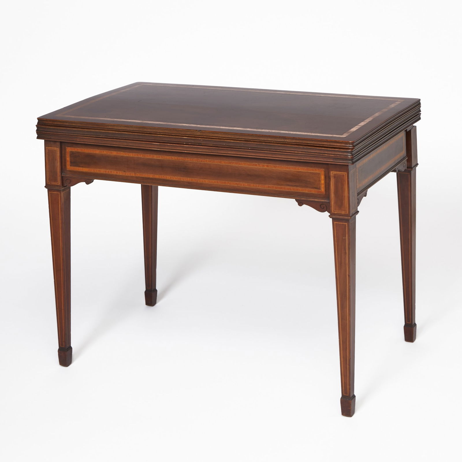 George III Style Inlaid Mahogany Triple Top Games Table (1 of 6)