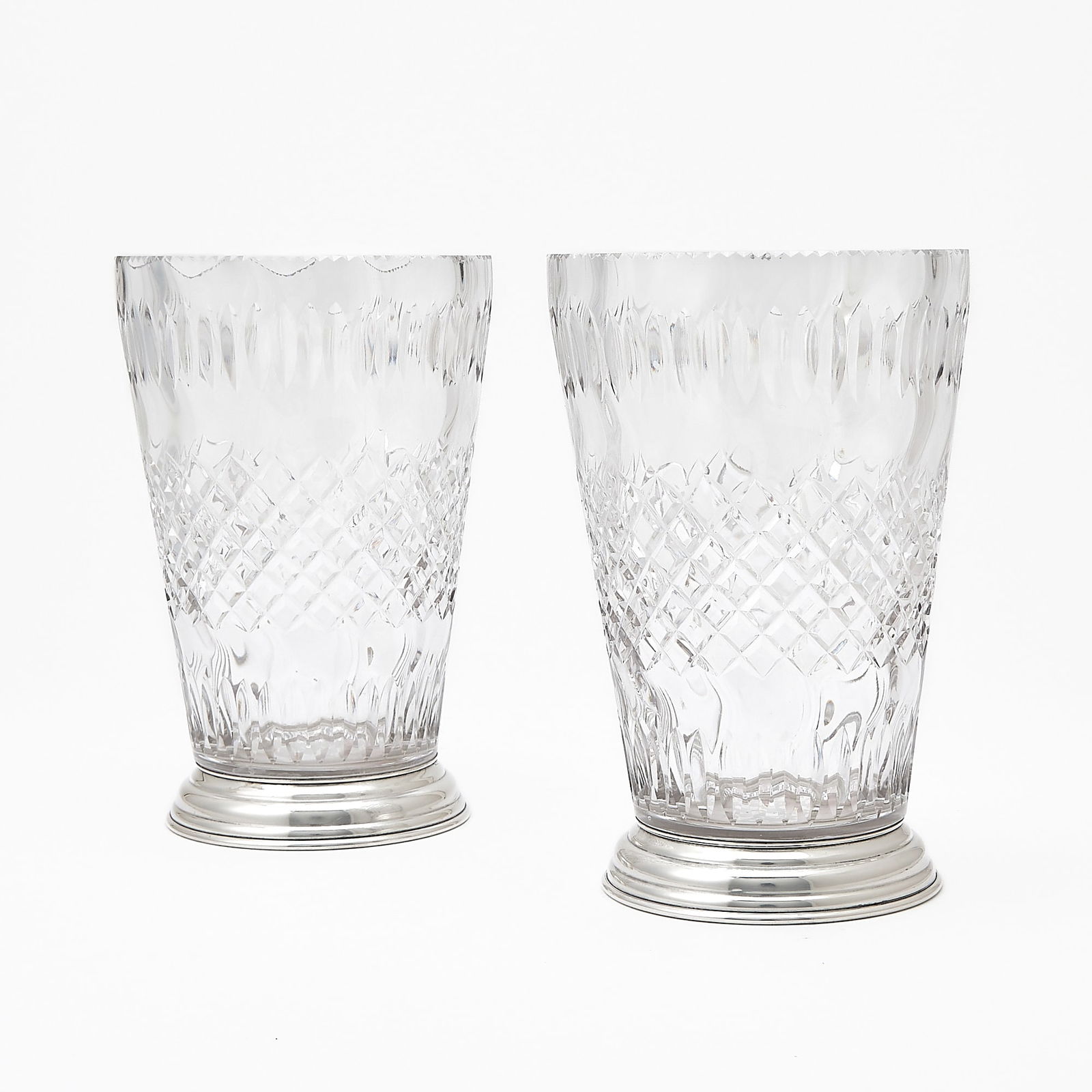 Pair of Hawkes Sterling Silver Mounted Cut Glass Vases (1 of 4)