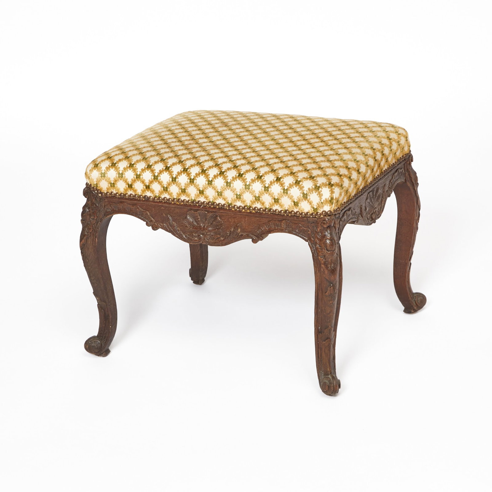 Regence Carved Oak Tabouret (1 of 2)