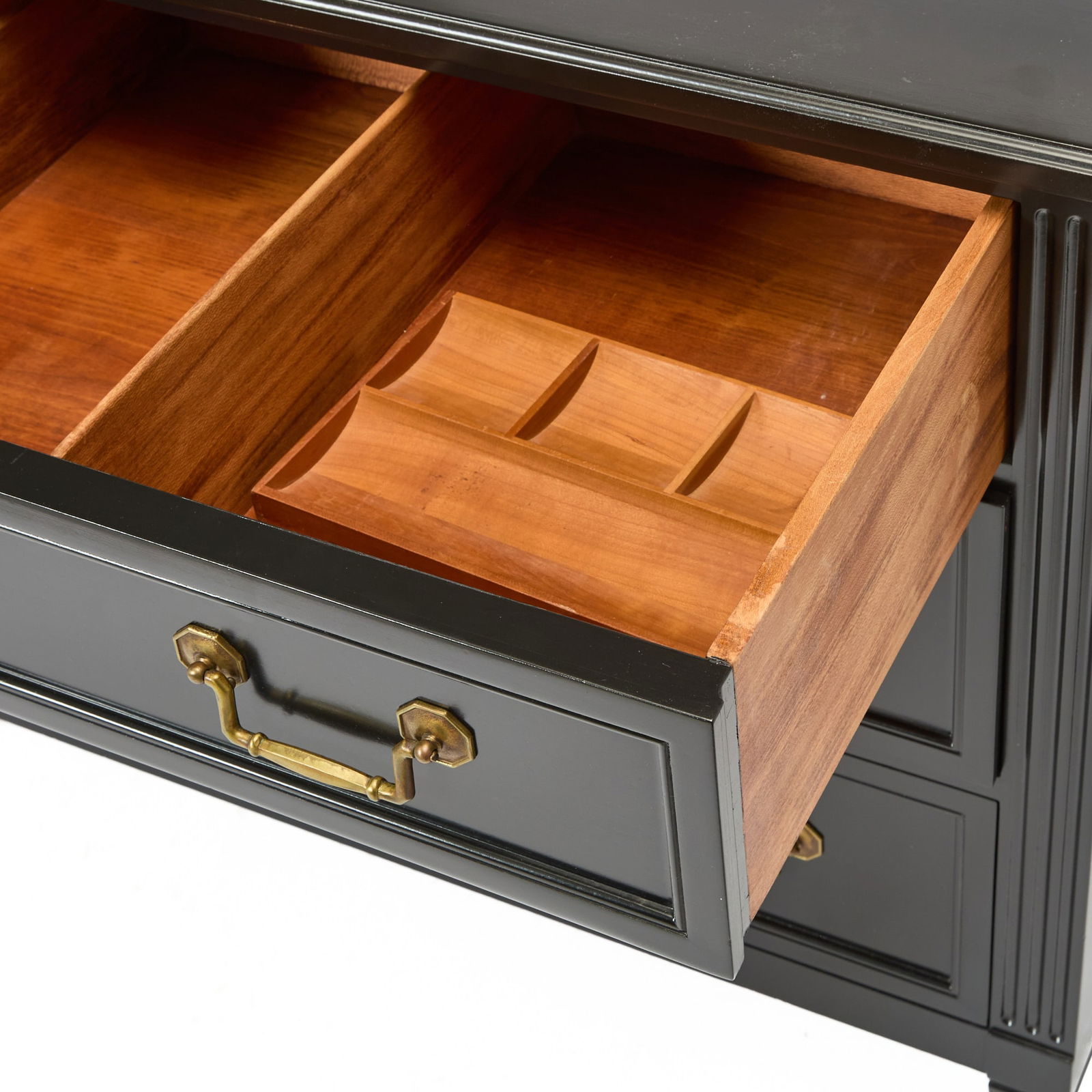 Pair of Louis XVI Style Black Painted Wood Chests of Drawers - 4