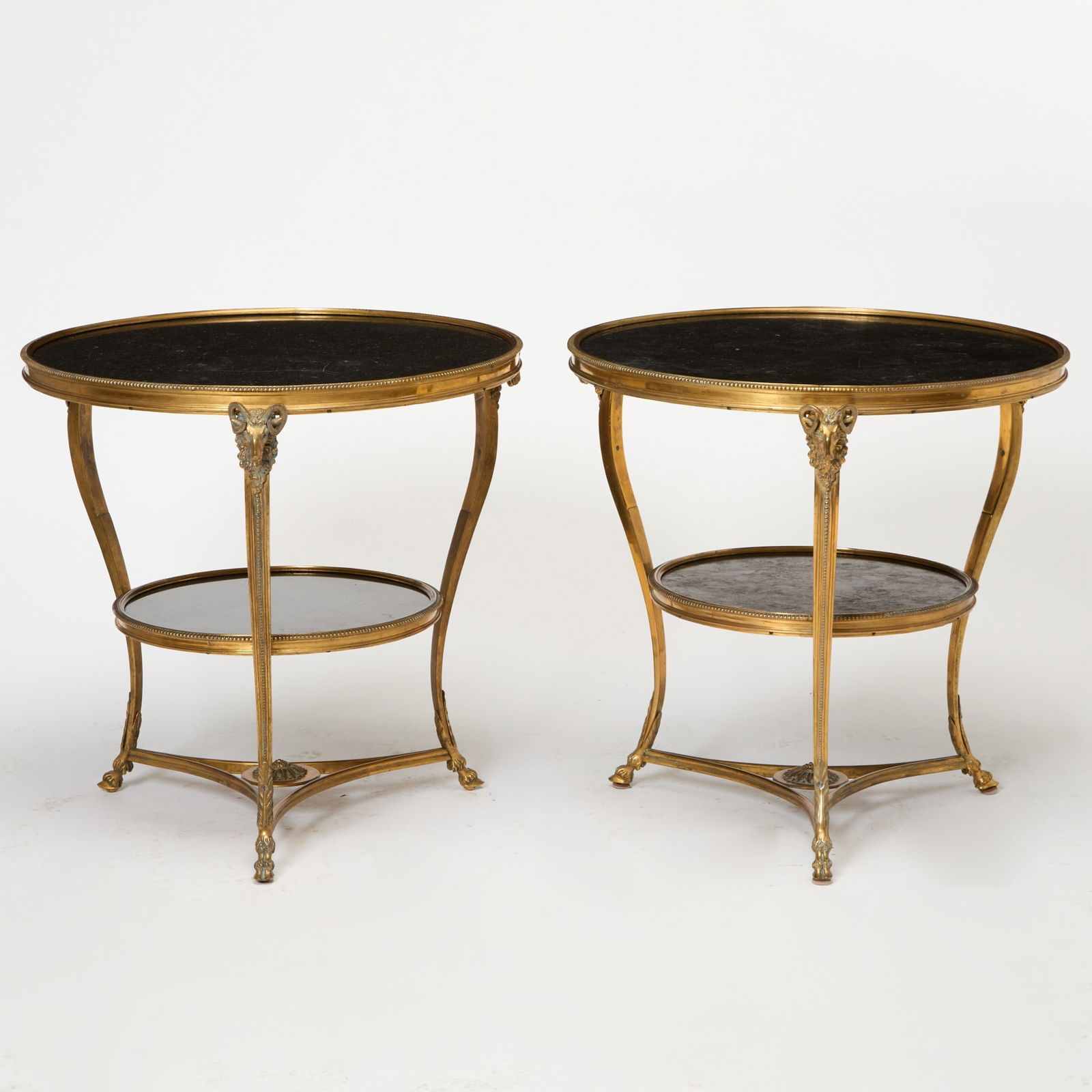 Pair of Louis XVI Style Marble and Gilt-Metal Gueridons (1 of 6)