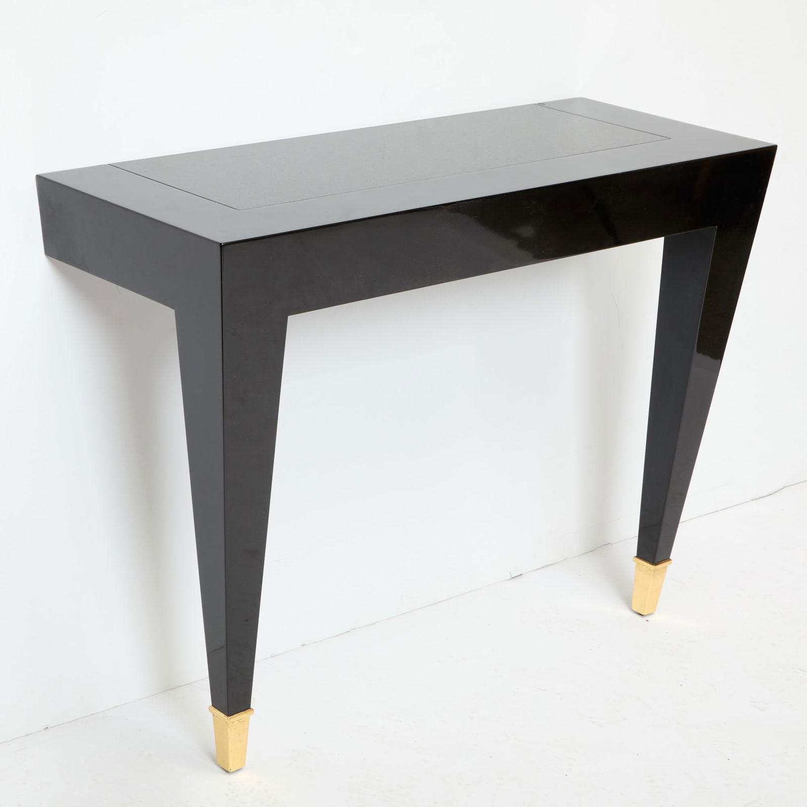 Art Deco Style Black Lacquer and Parcel Gilt Wall Mounted Console (1 of 4)