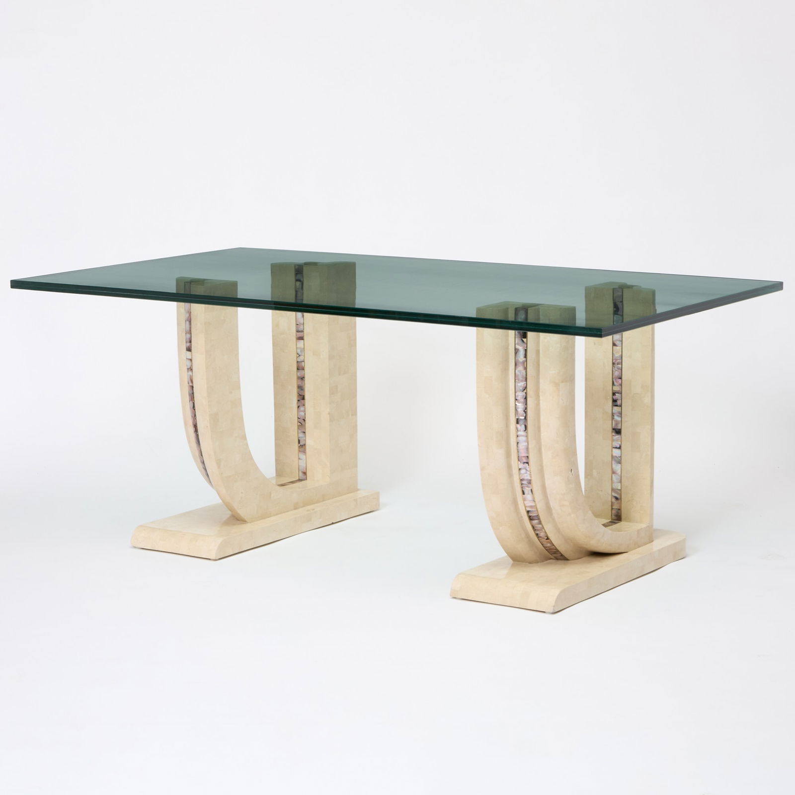 Maitland Smith Fossilized Coral and Abalone Shell Dining Table (1 of 4)