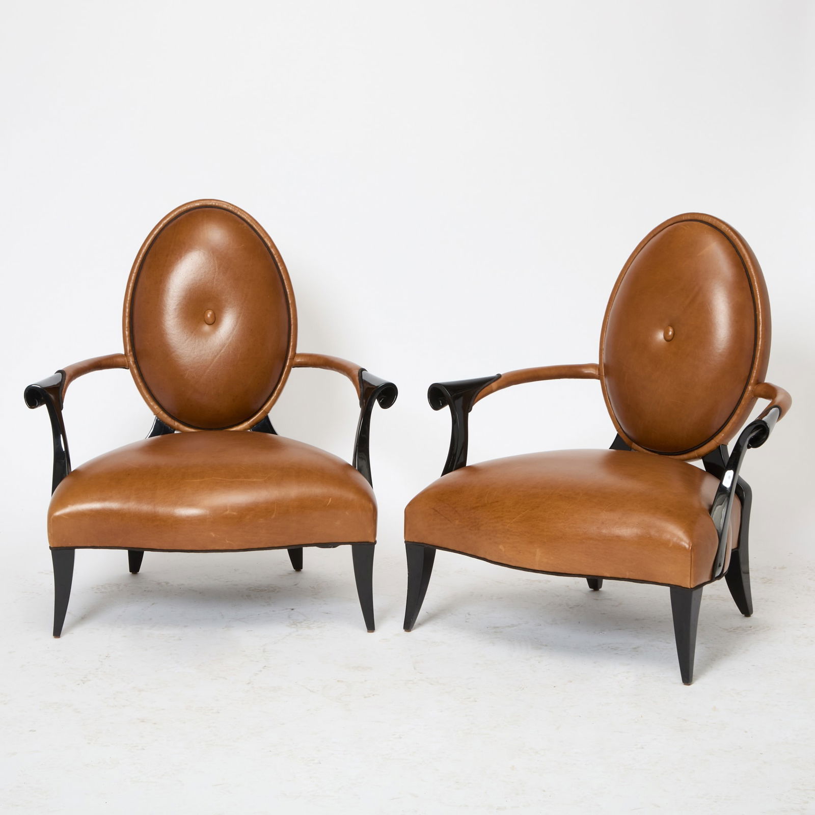Pair of Christopher Guy Leather Armchairs (1 of 4)