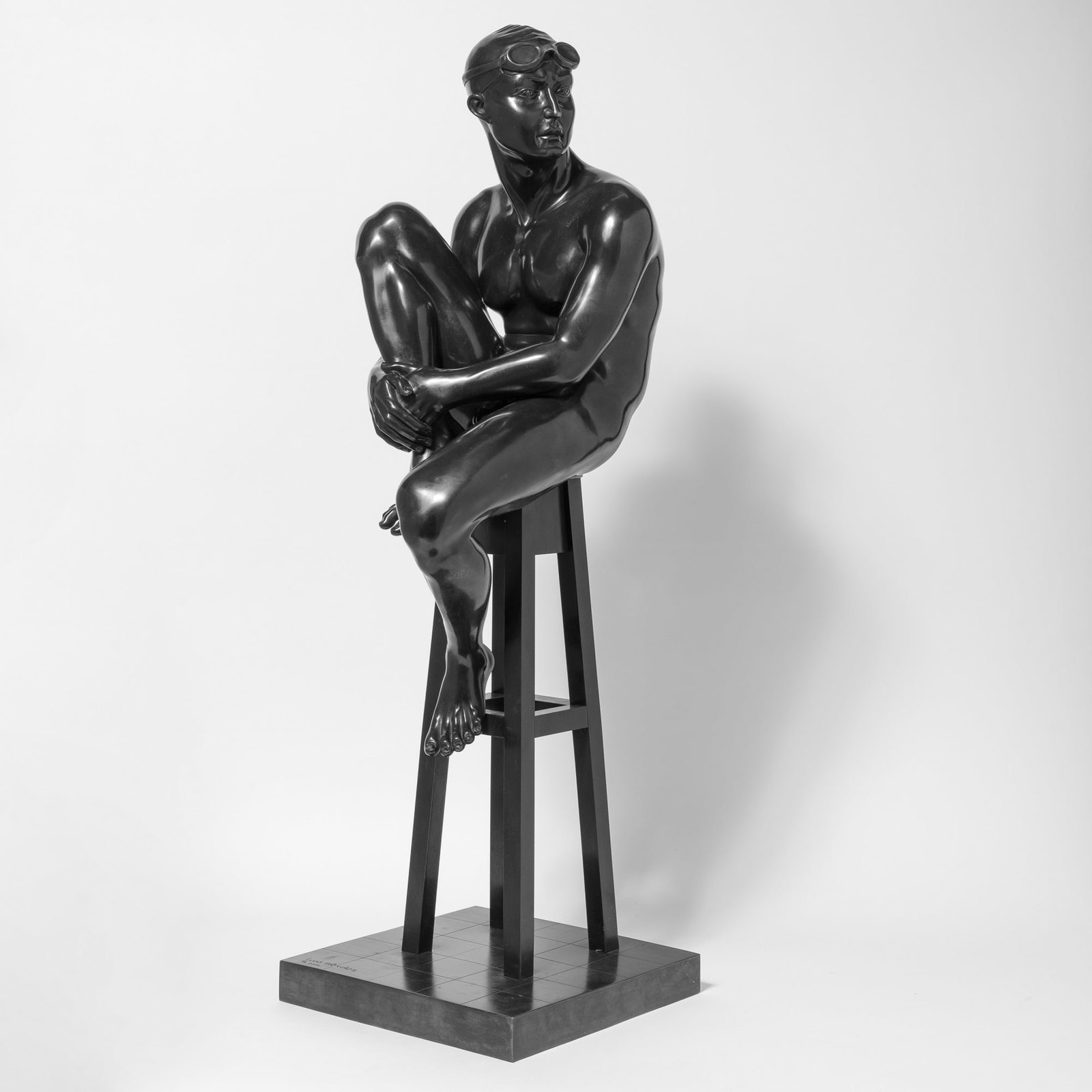 Luis Efe Velez: Colombian, 1956-2022 The Swimmer, 2002 Signed Luis Efe Velez, numbered P/A, and dated 2002 on the base Bronze with a dark-brown patina Height 35 1/2 inches (90.2 cm) Together with a pedestal base