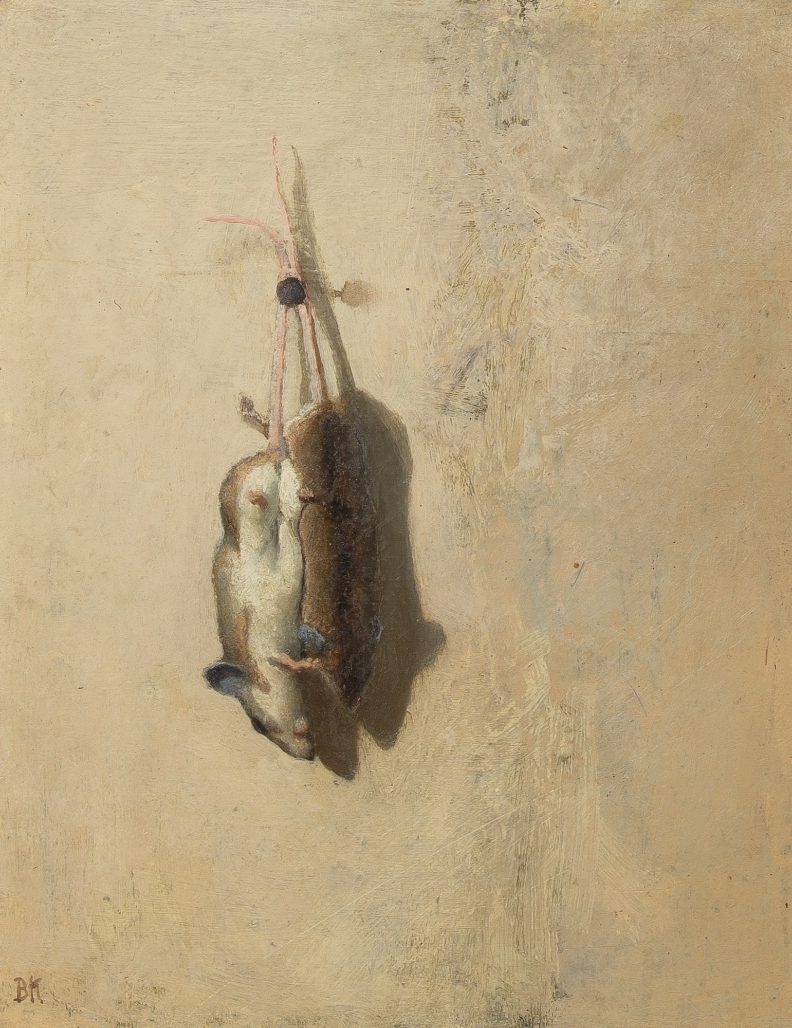 Bruce Kurland: American, 1938-2013 Deer Mice, 1974 Initialed BK (ll); inscribed #5117, signed Bruce Kurland, and titled and dated as above on the reverse Oil on Masonite 10 x 8 inches (25.4 x 20.3 cm) Provenance: