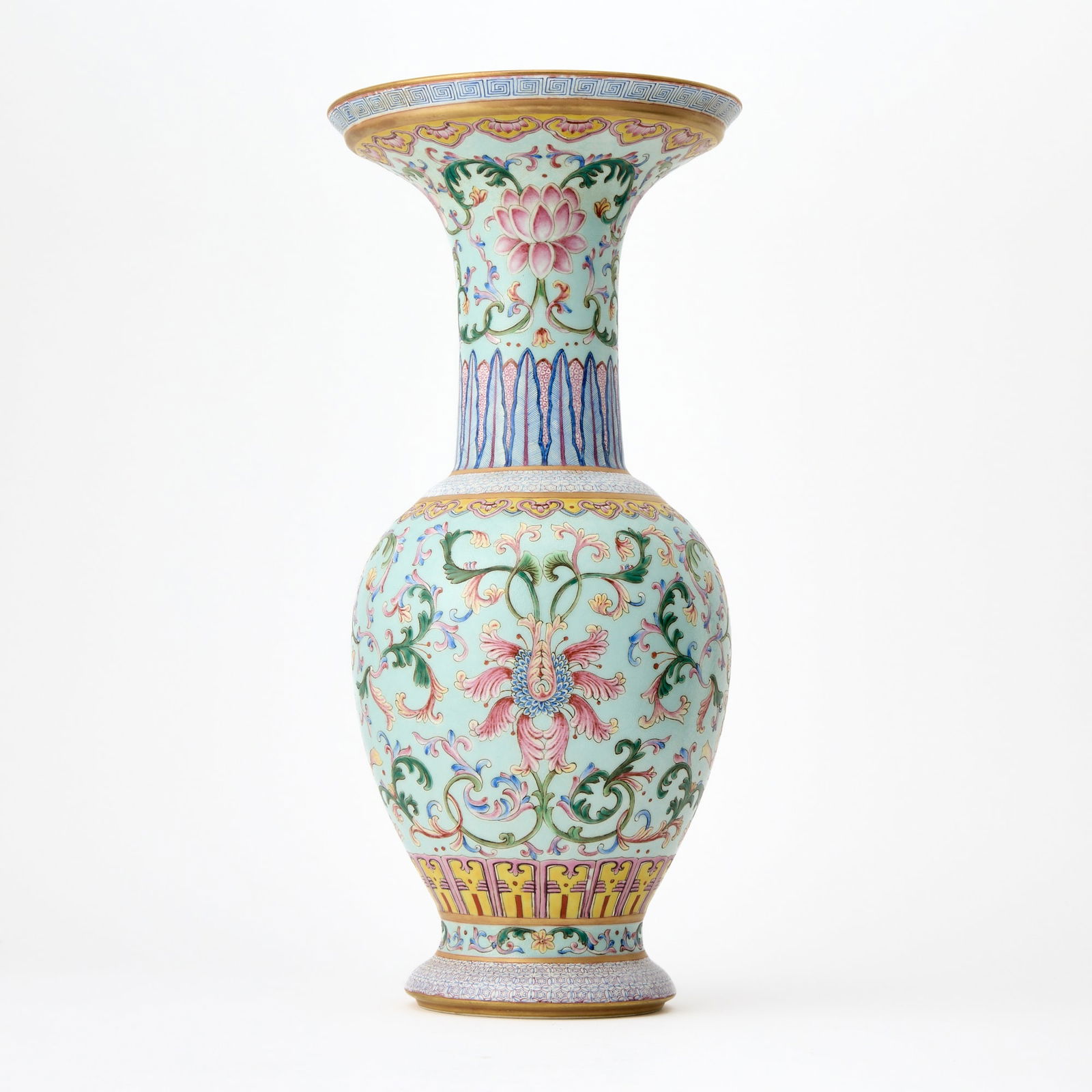 A Chinese Enameled Porcelain Vase Qianlong Mark, but Later (1 of 6)