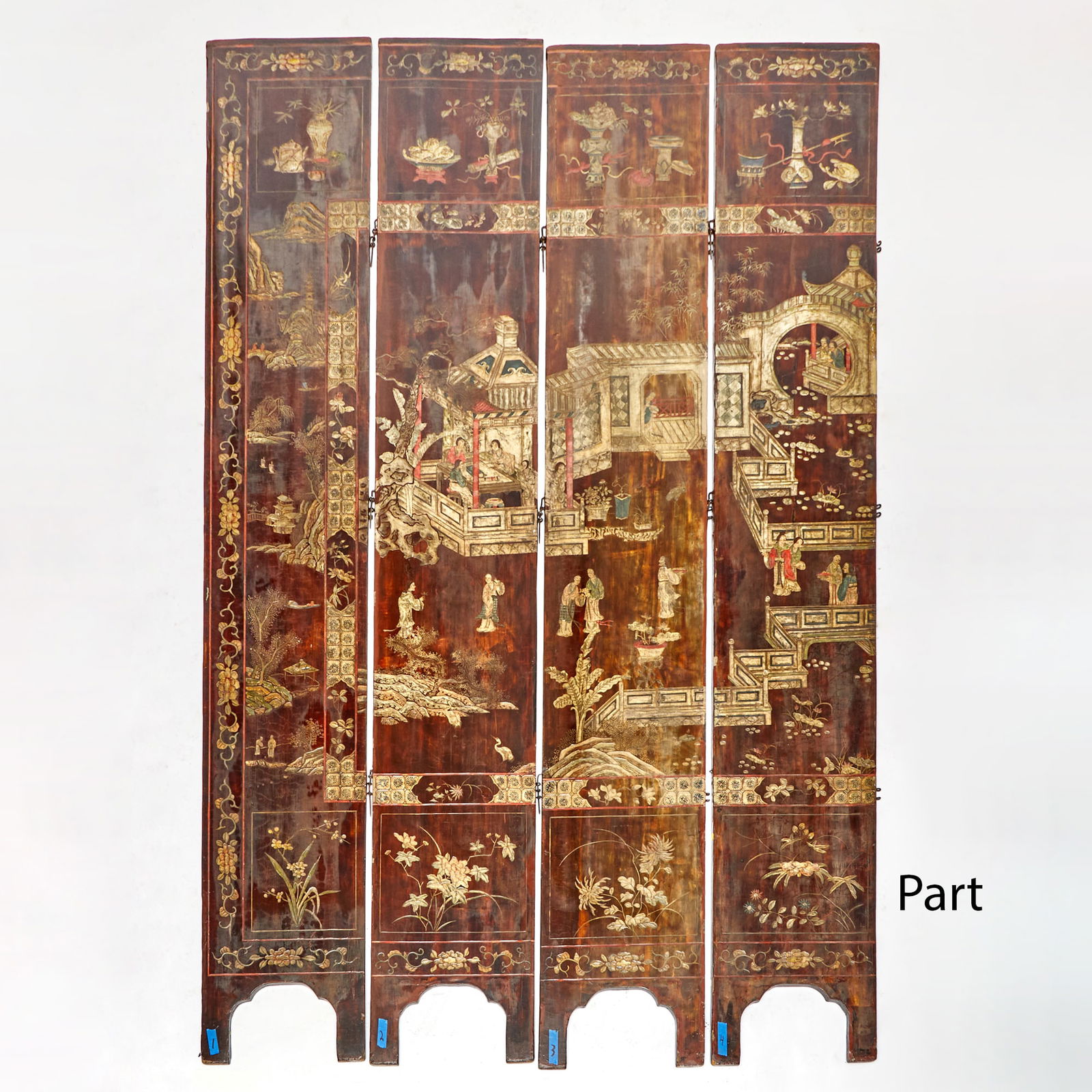Chinese Twelve-Panel Coromandel and Lacquered Screen (1 of 1)