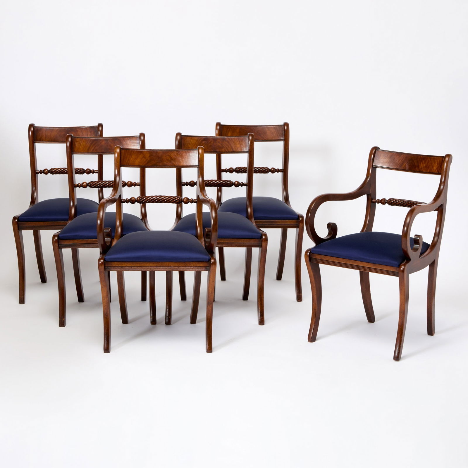 Set of Fourteen Regency Style Mahogany Dining Chairs (1 of 5)